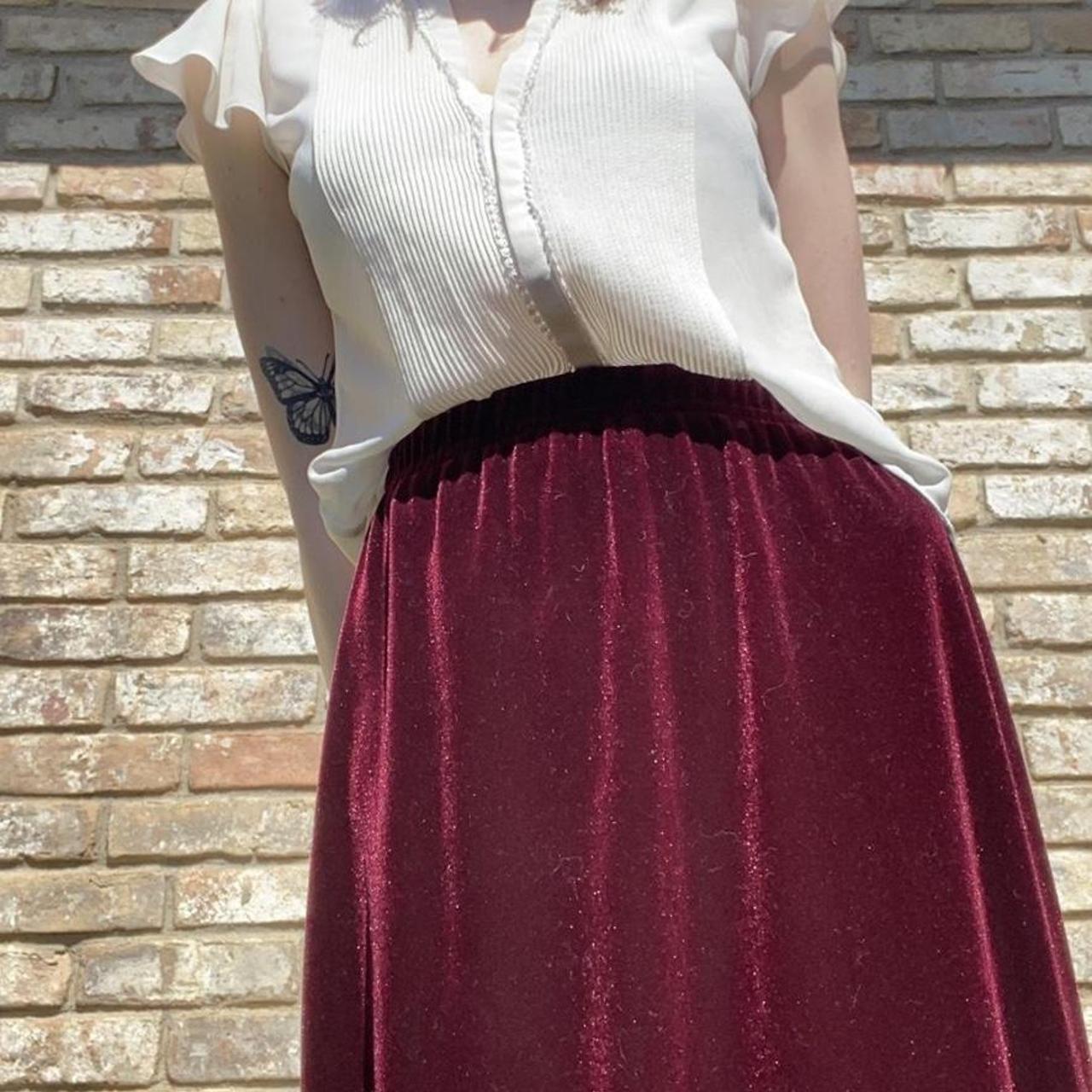 Burgundy vintage cheap skirt