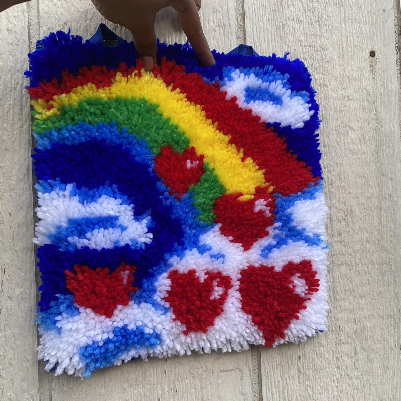 🌈 vintage retro latch hook 🌈 12 x 12” 🌈 groovy... - Depop