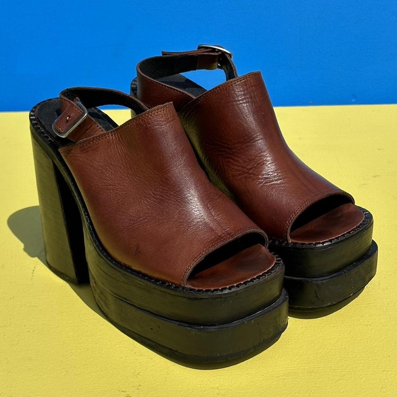 Women's Black and Brown Sandals