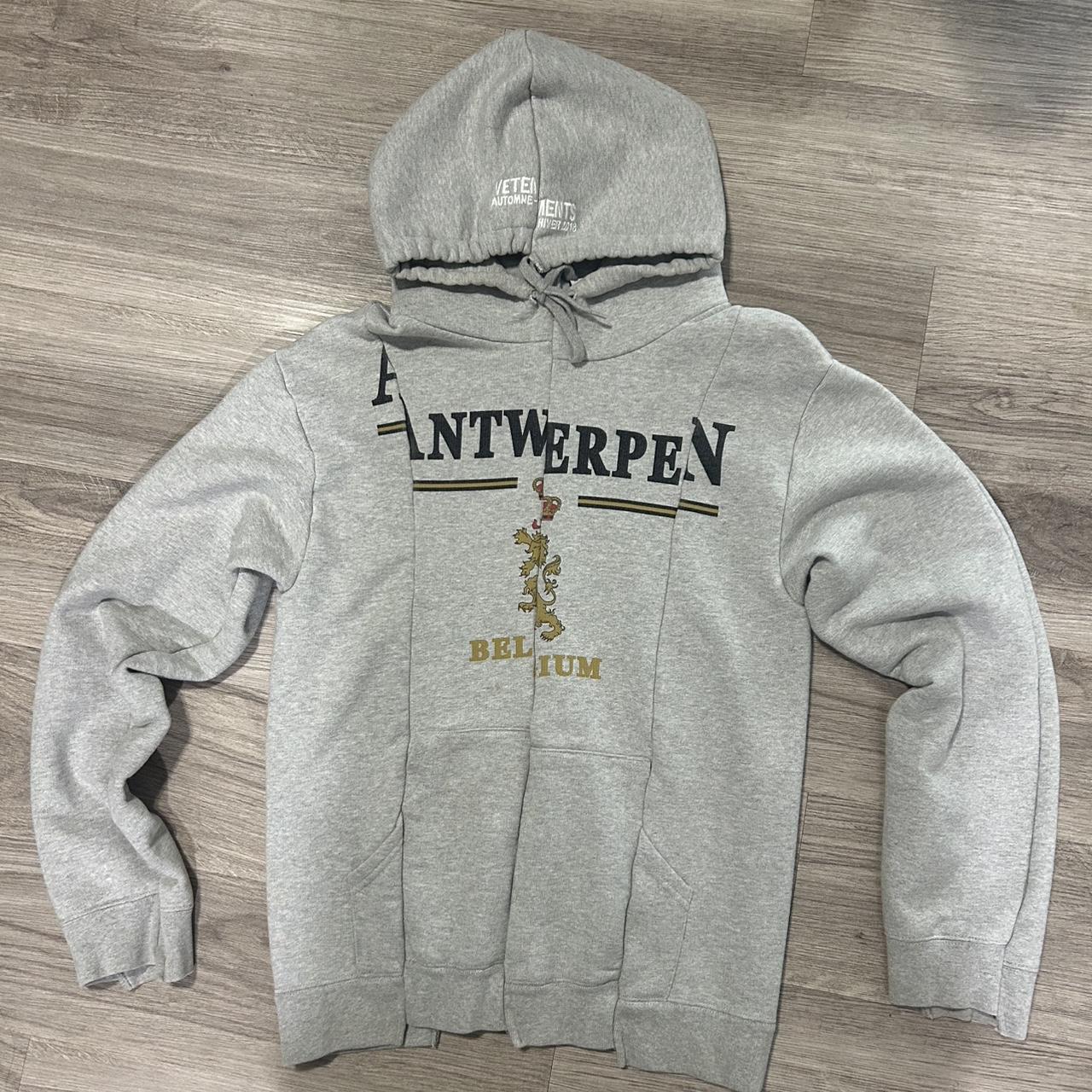 Vetements x Champion Reversible Metal Logo Hoodie - | Depop