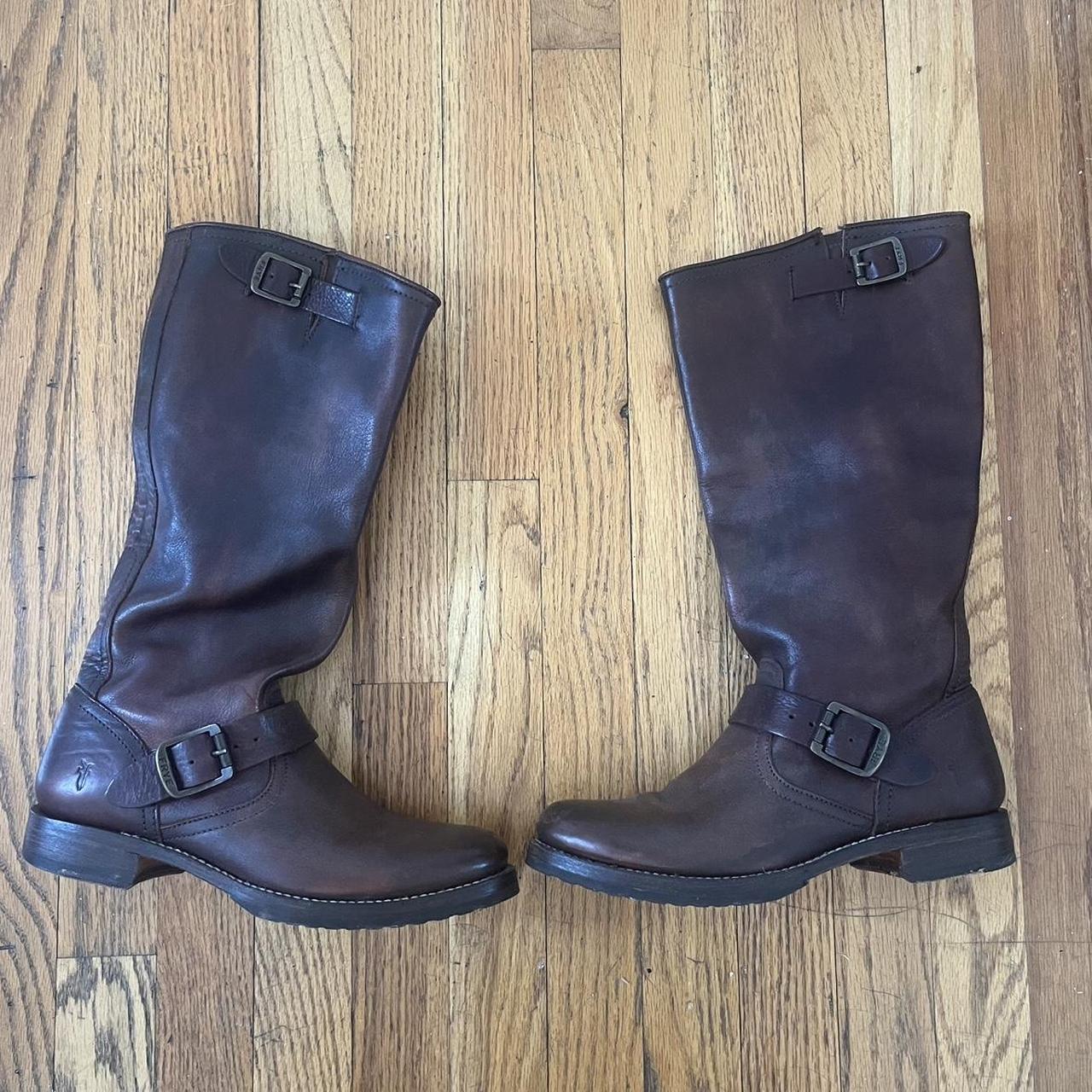 frye brown leather boots