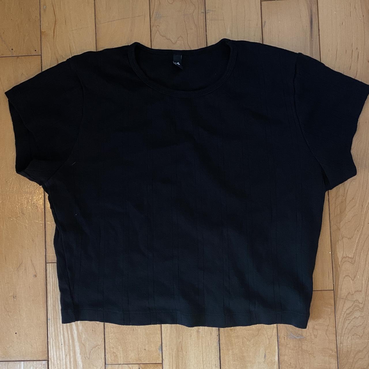 Coucou intimates black pointelle baby tee - Depop