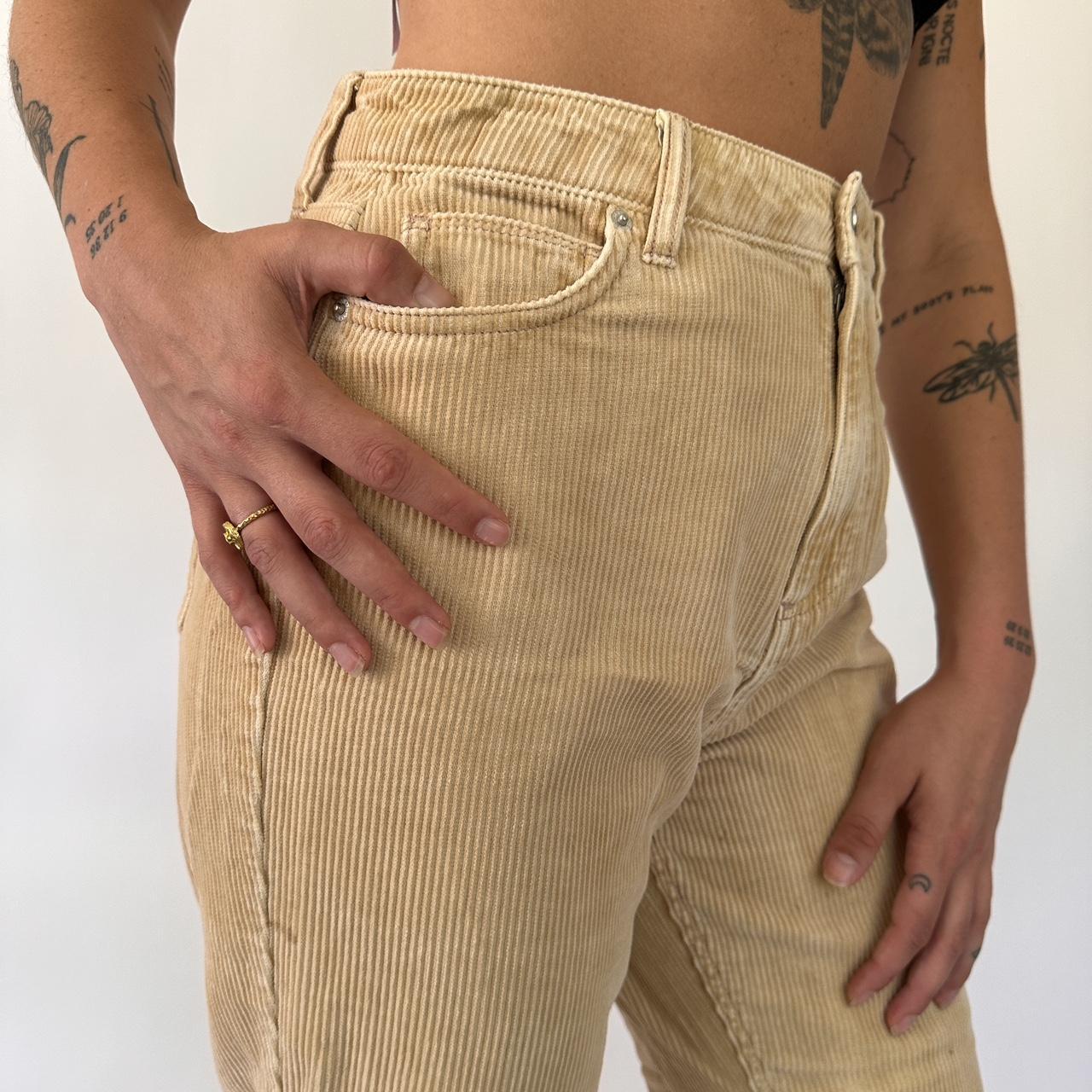 Beige/tan high waisted corduroy pants from