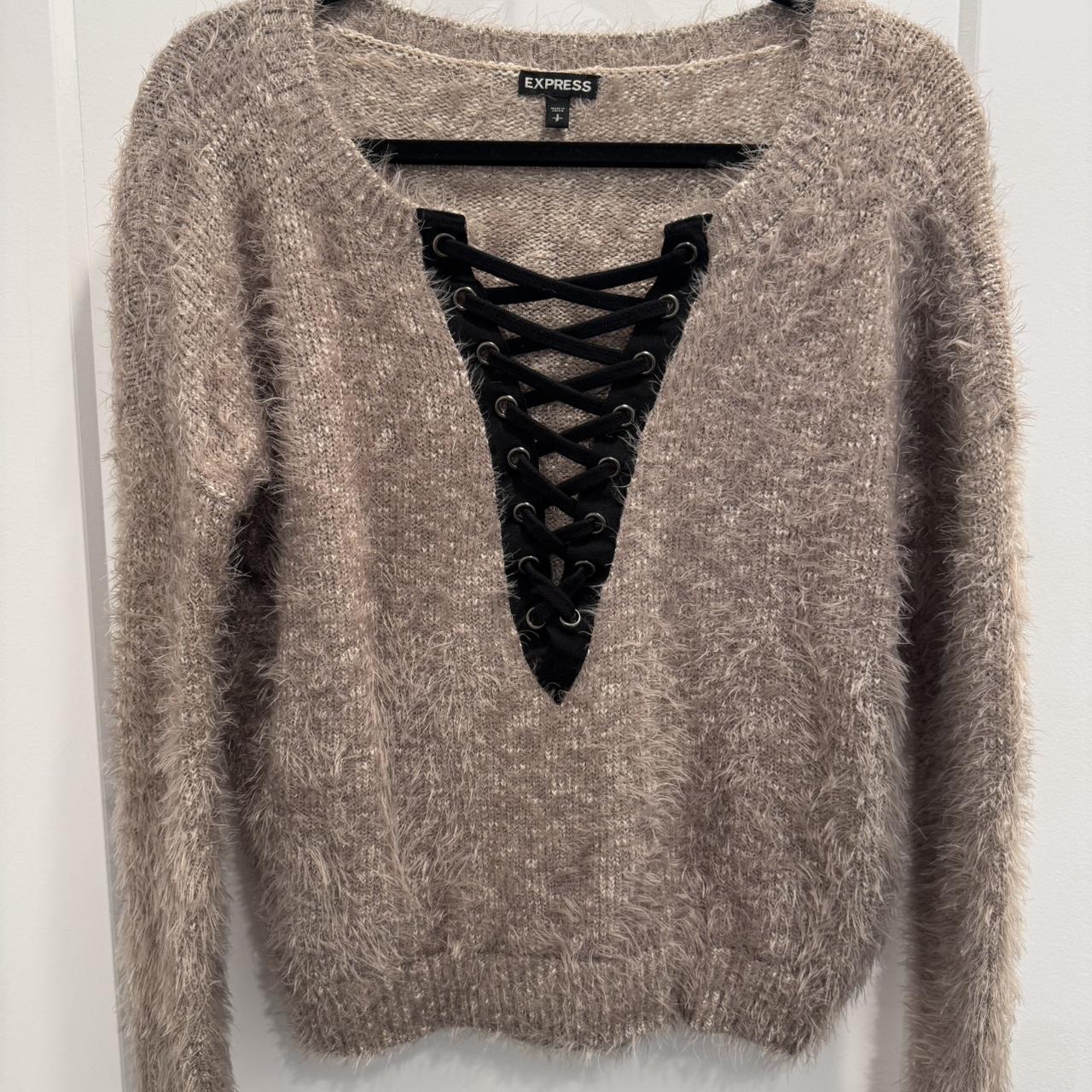 Express lace up sweater hotsell