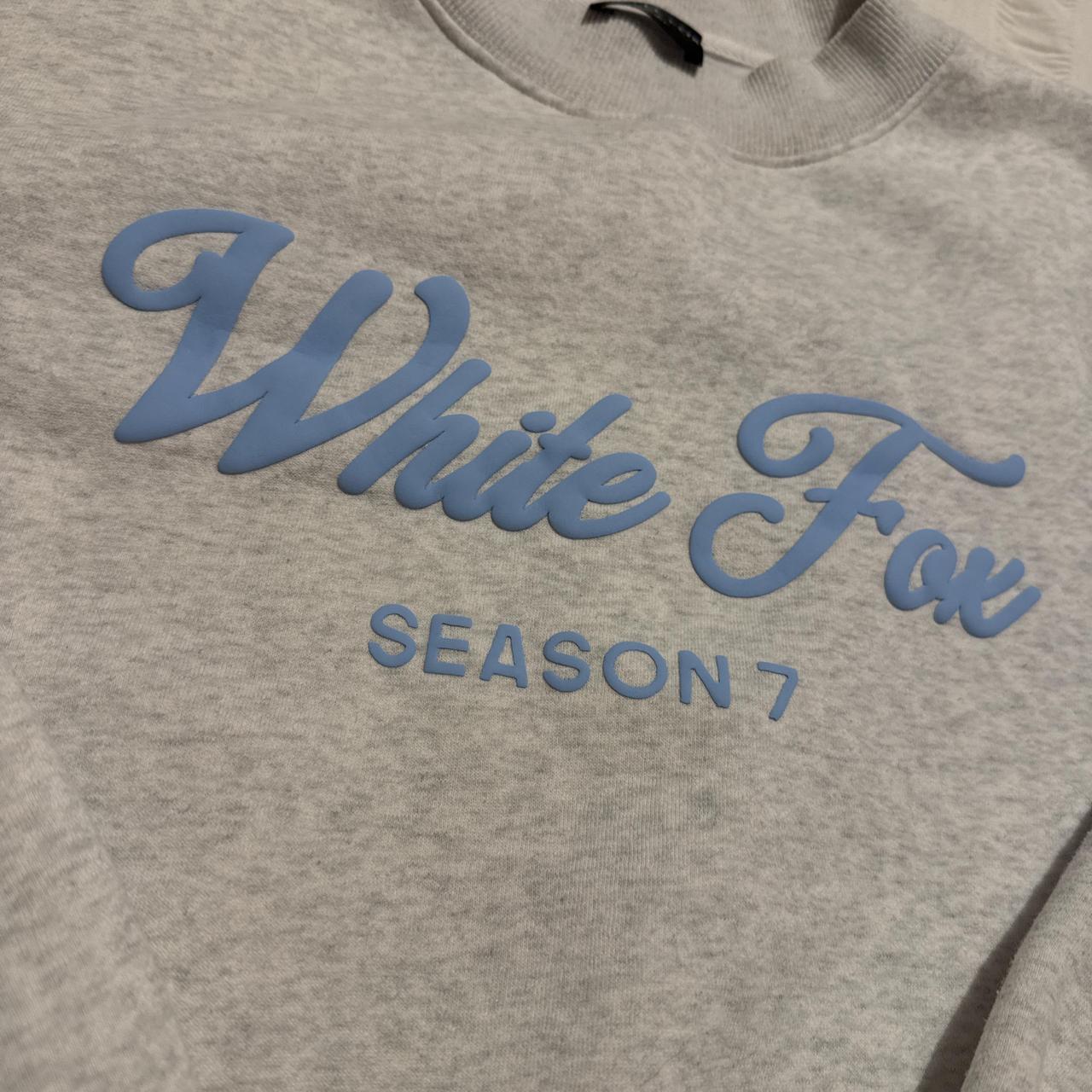 grey and blue white fox hoodie Depop