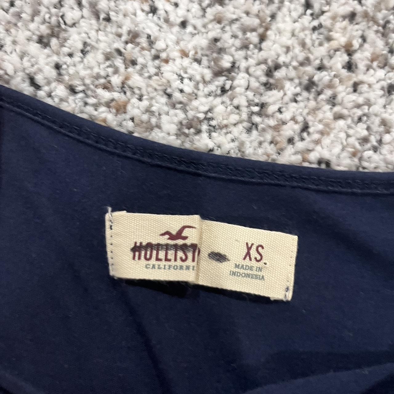 Hollister Navy blue off the shoulder quarter sleeve... Depop