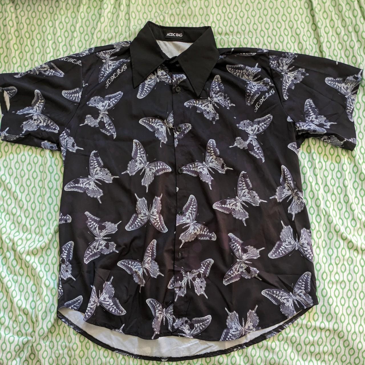 acdc rag poison butterfly shirt basically never... - Depop