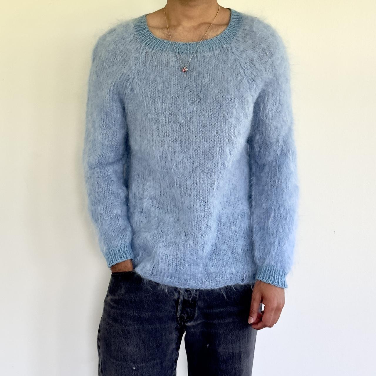 Men's fuzzy hotsell mohair sweater