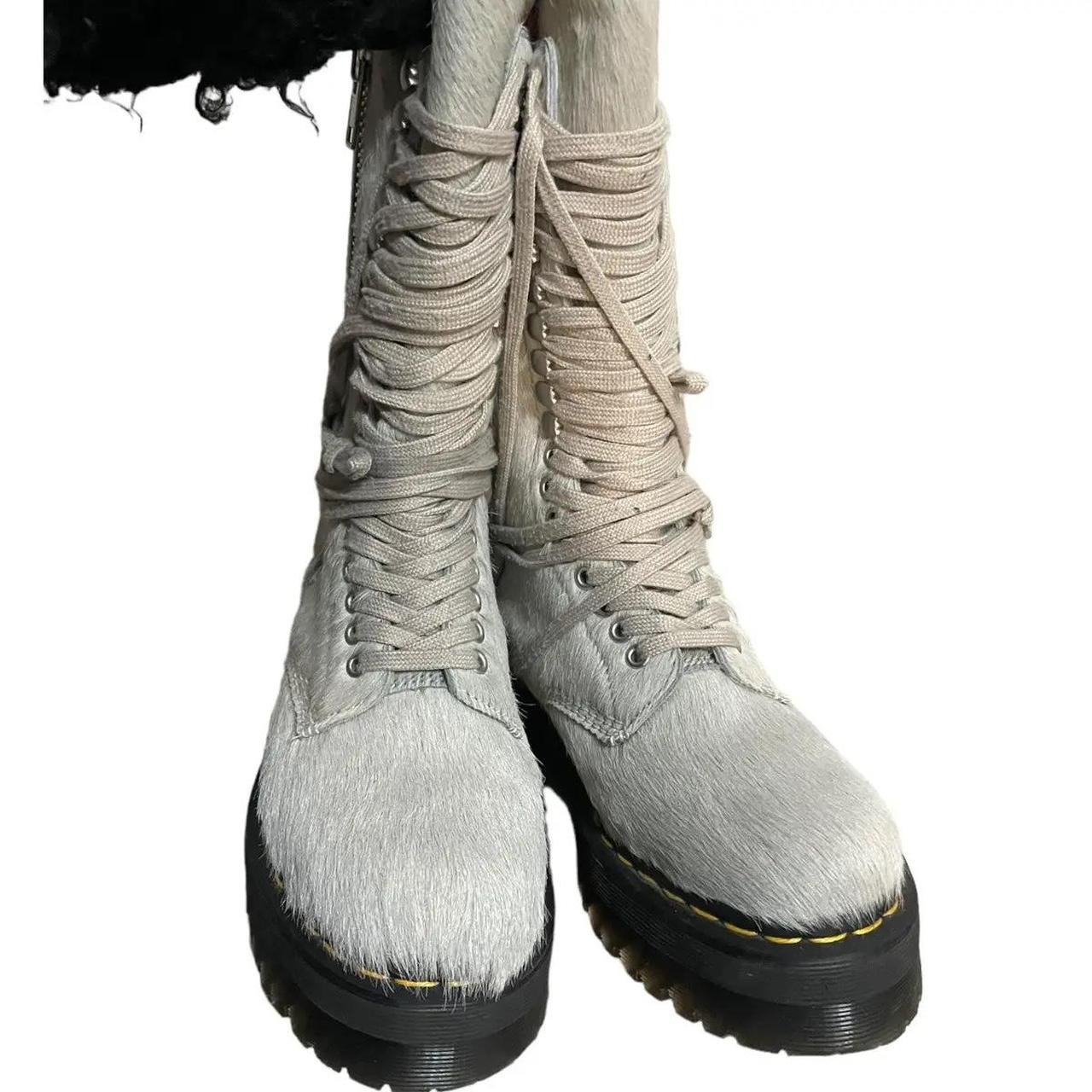 Rick Owens x doc martens fur boots Sz8 | Depop