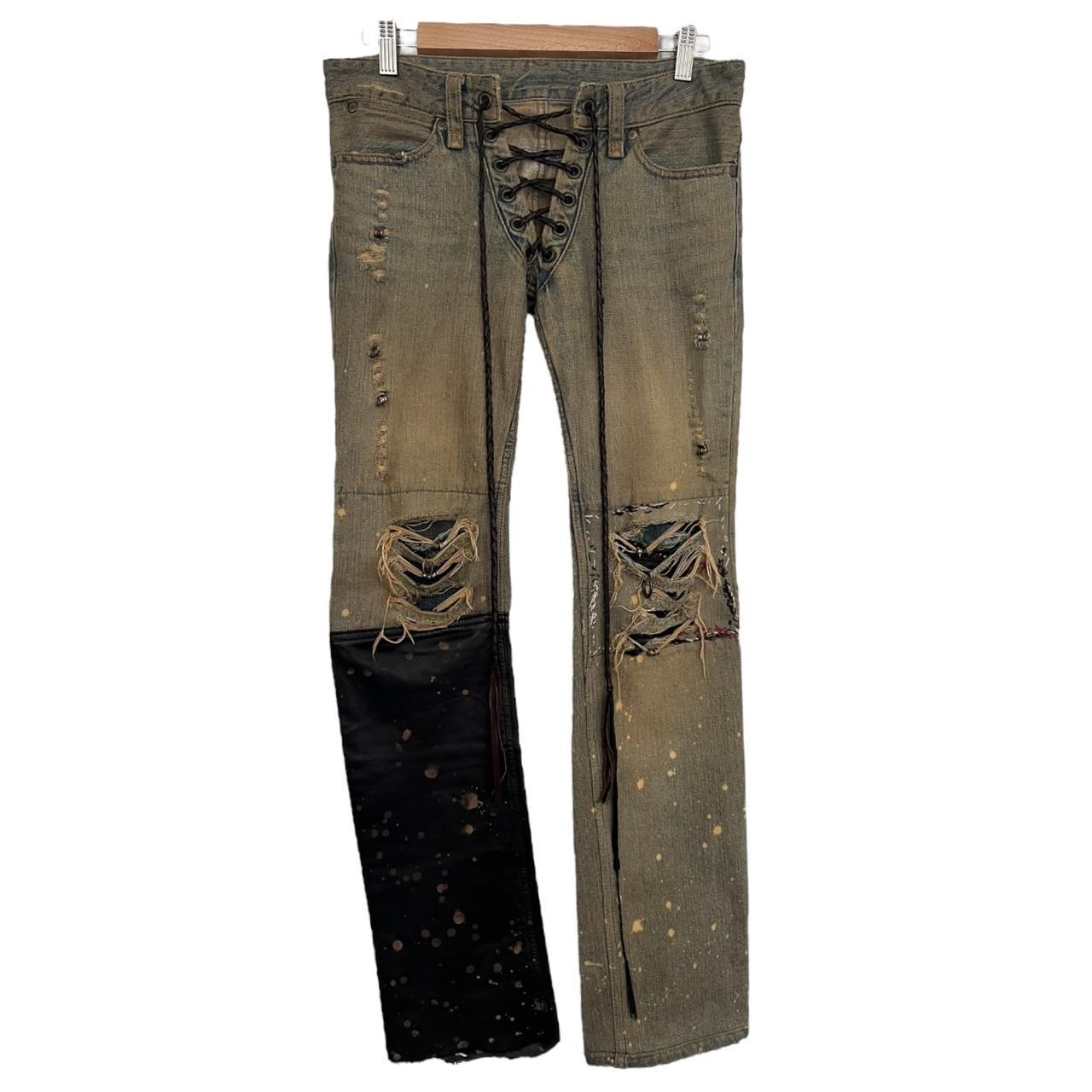SOLD Ifsixwasnine lu/sbcm lace denim waxed knees | Depop