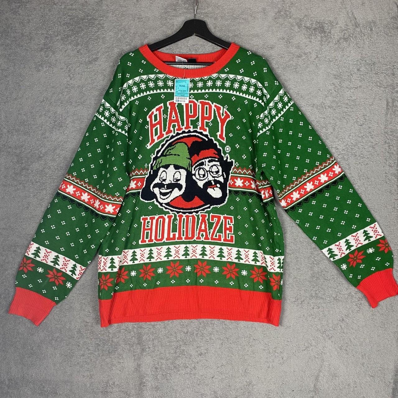 Source Unknown Men's Sweater - Green/Red - M – Ch… - image 1