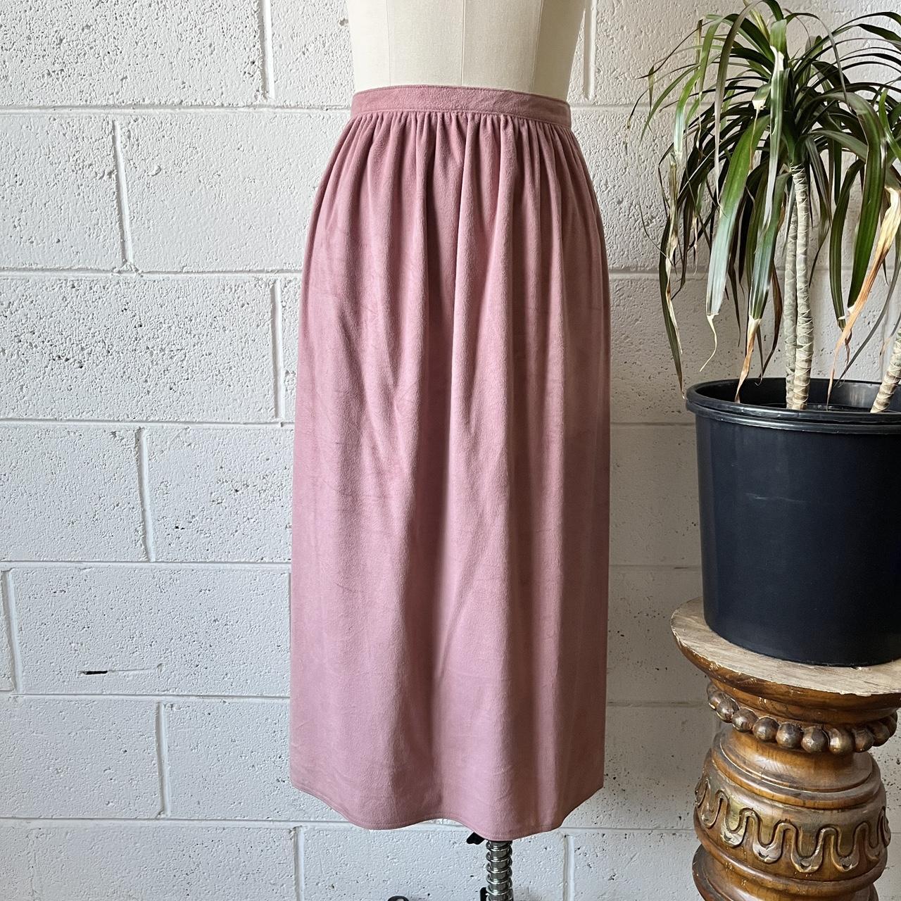 70s NARDIS OF DALLAS High Waisted Pastel Pink Faux... Depop