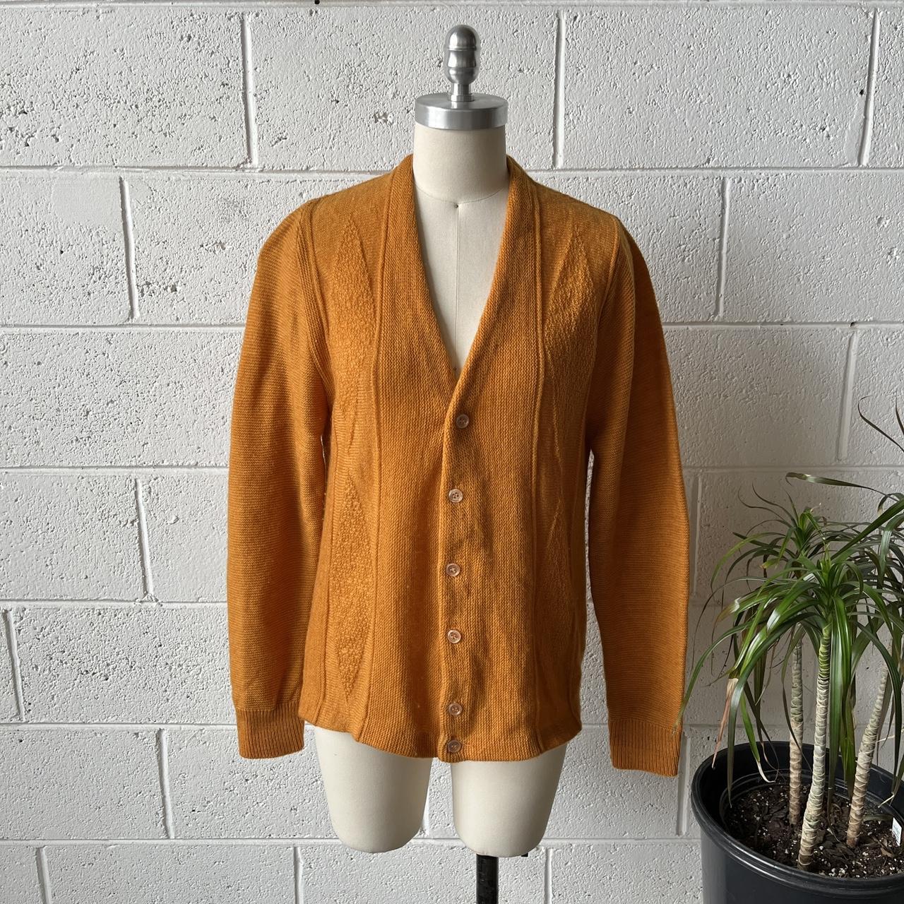 American Vintage Men's Yellow Cardigan Depop