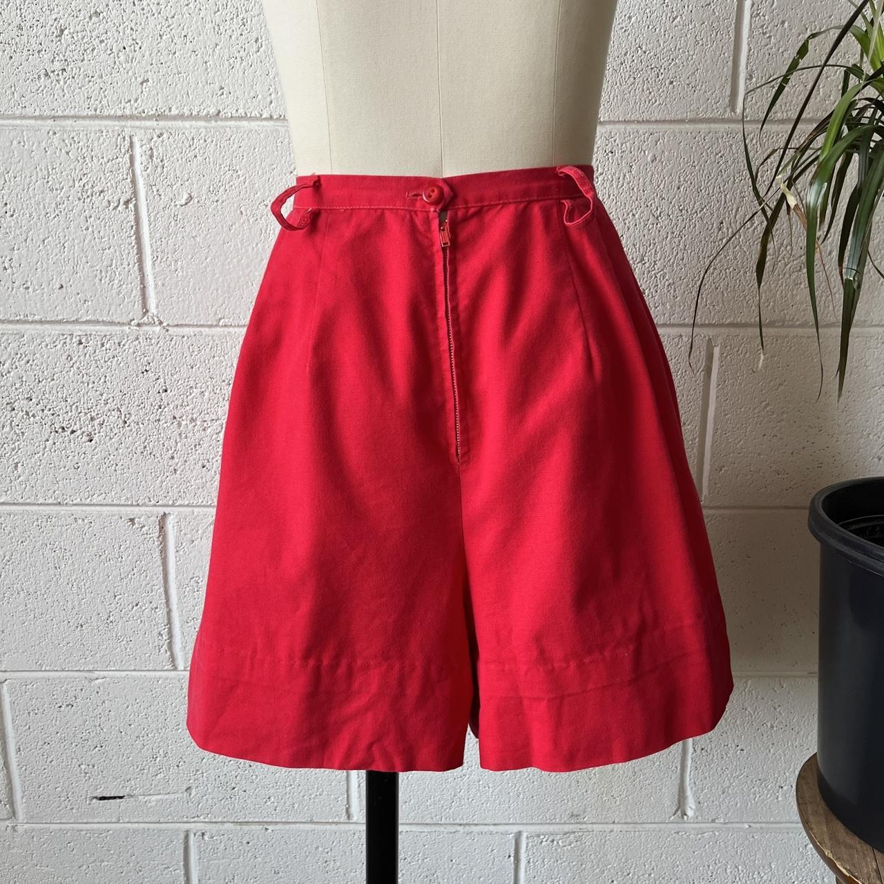 S Russ High Waisted Red Cotton Wide Leg Zip Back Depop