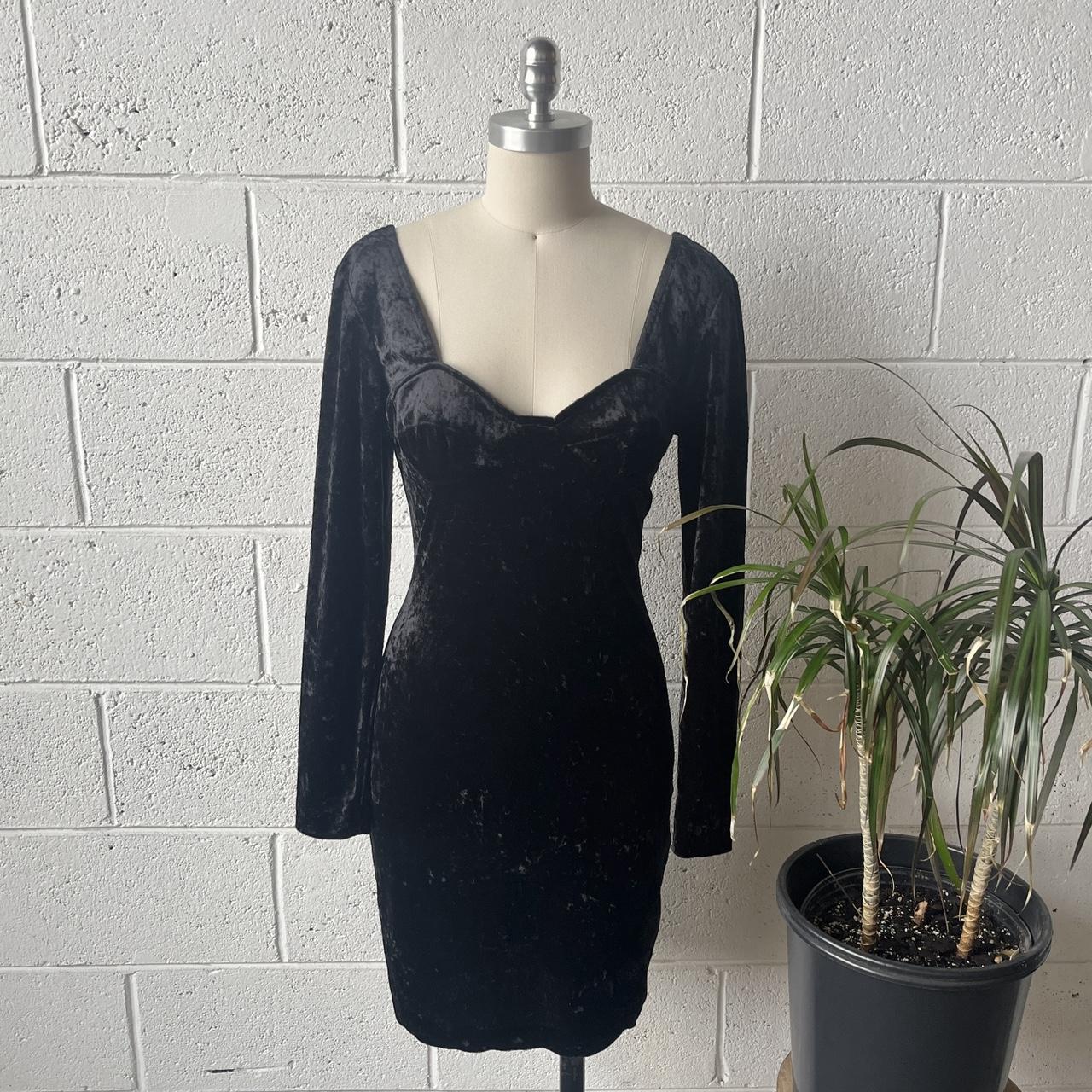 90s ALL THAT JAZZ Black Crushed Velvet Bustier Style... Depop