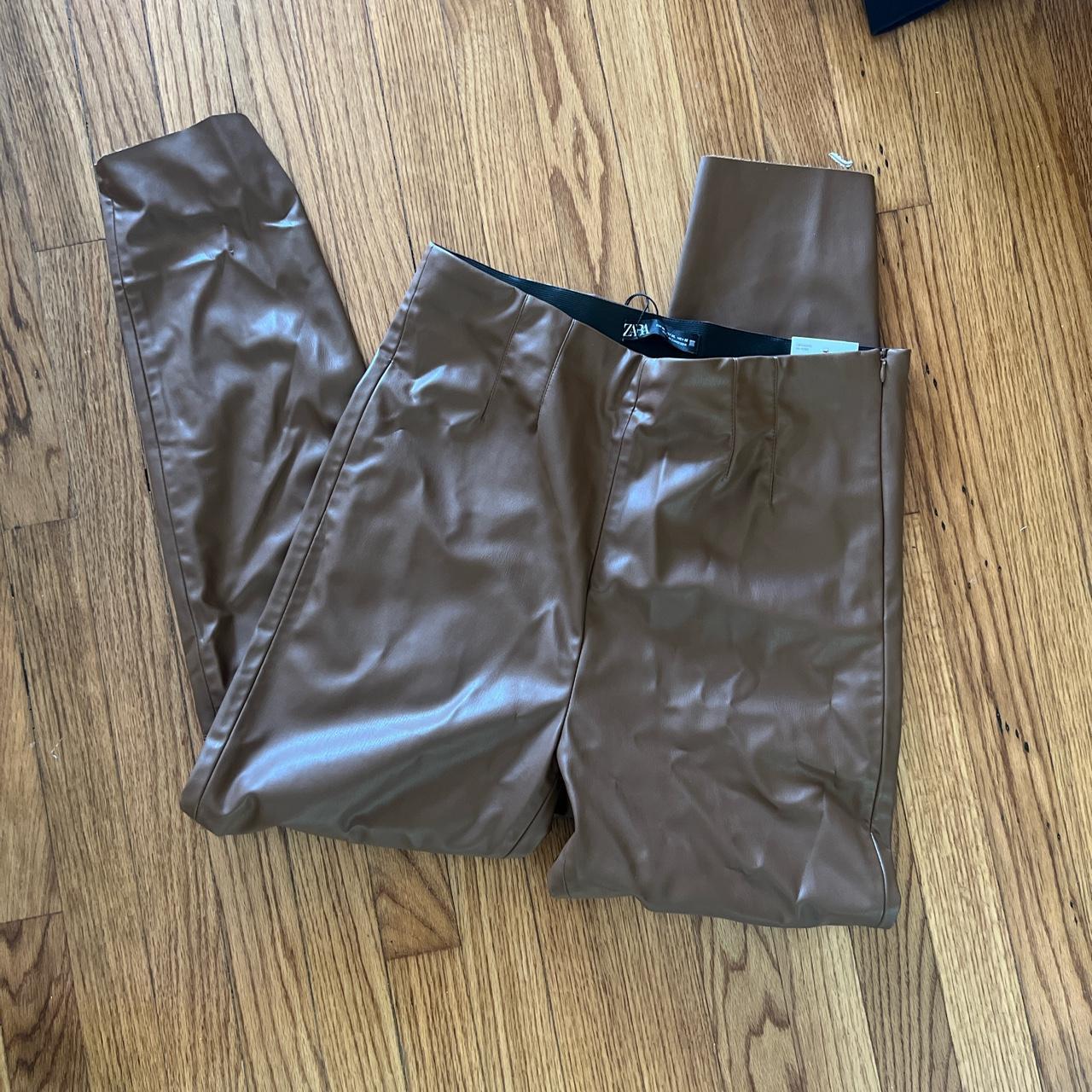 Zara Women's Brown Leggings Depop