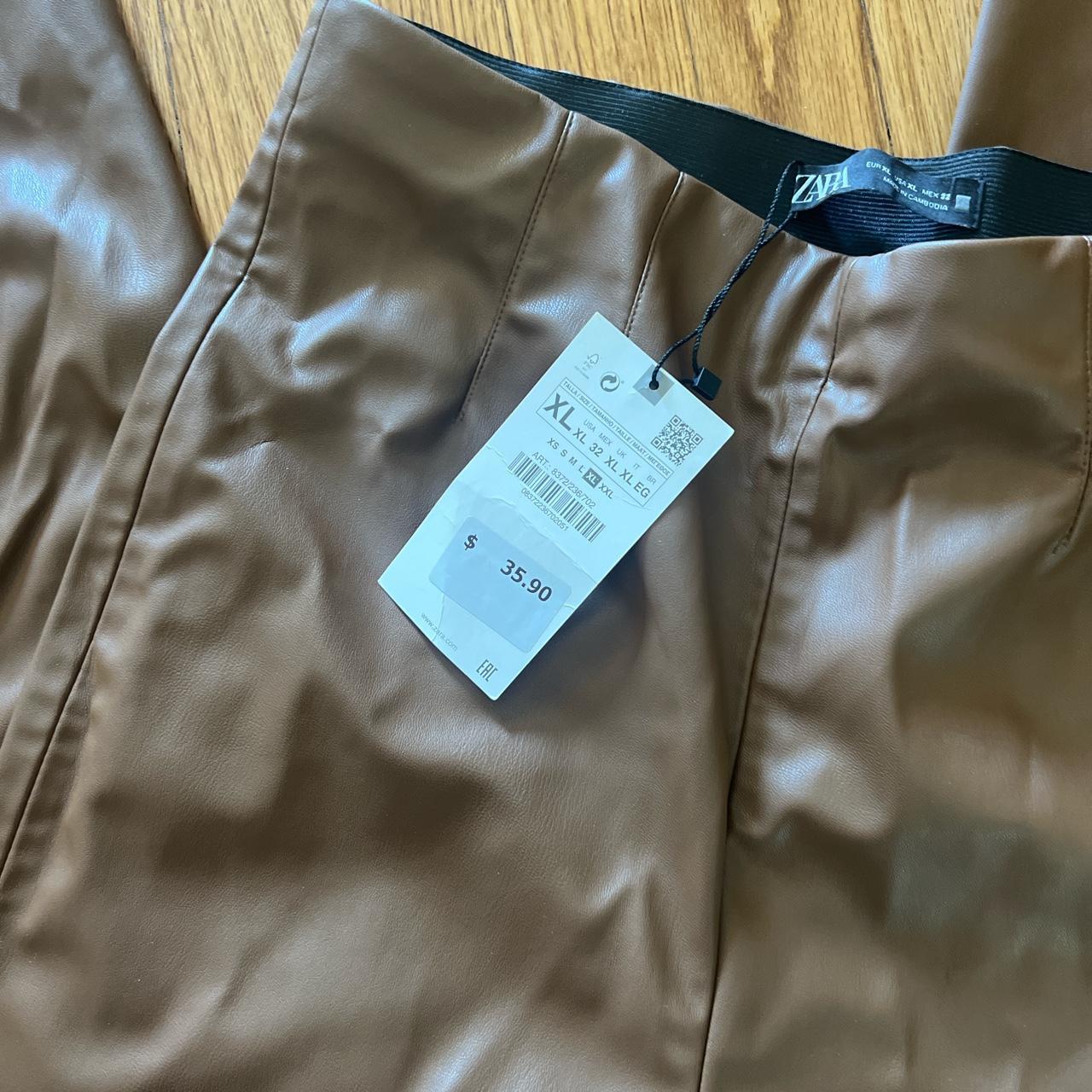 Zara Women's Brown Leggings Depop