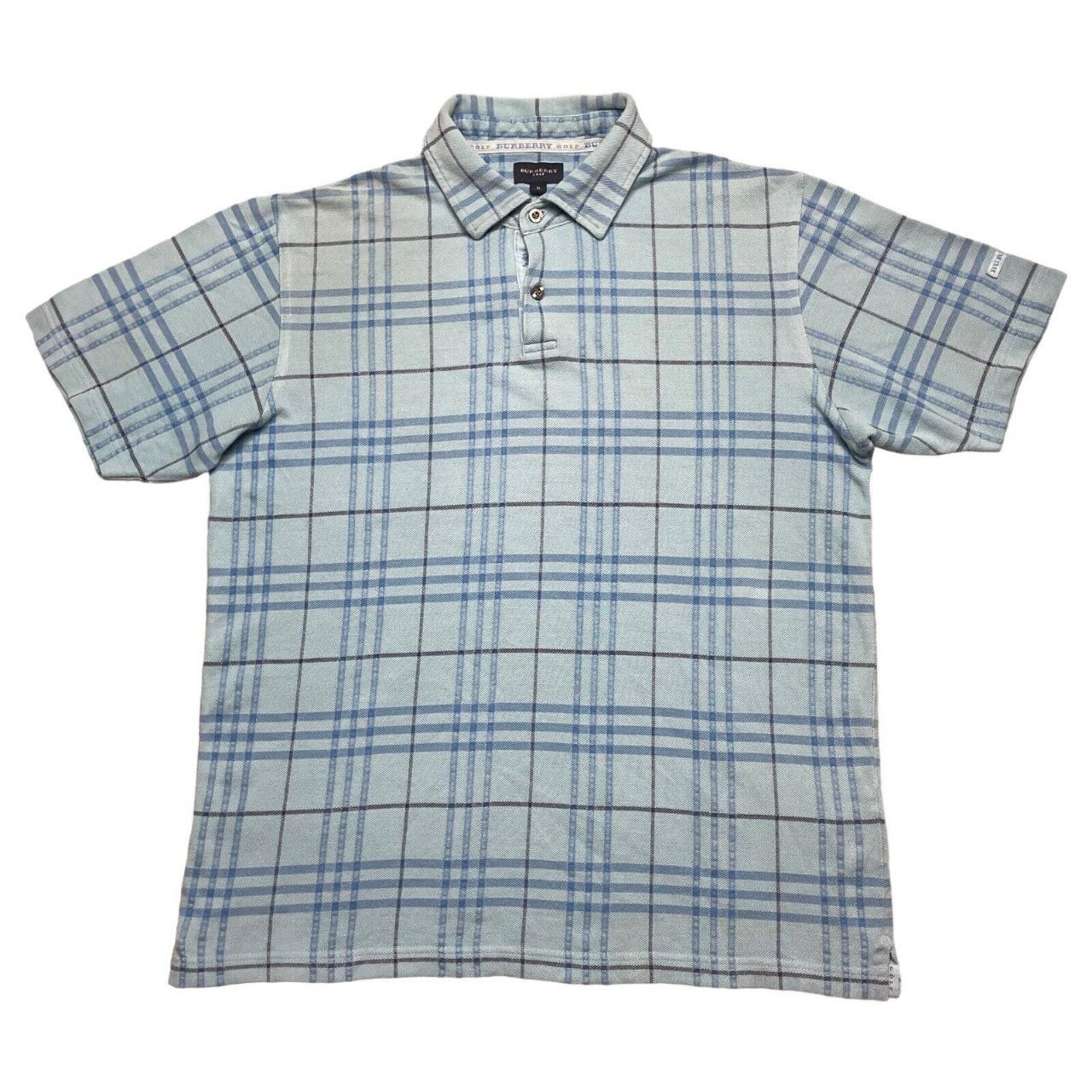Burberry Golf Polo Shirt Mens Small Blue Nova Check | Depop