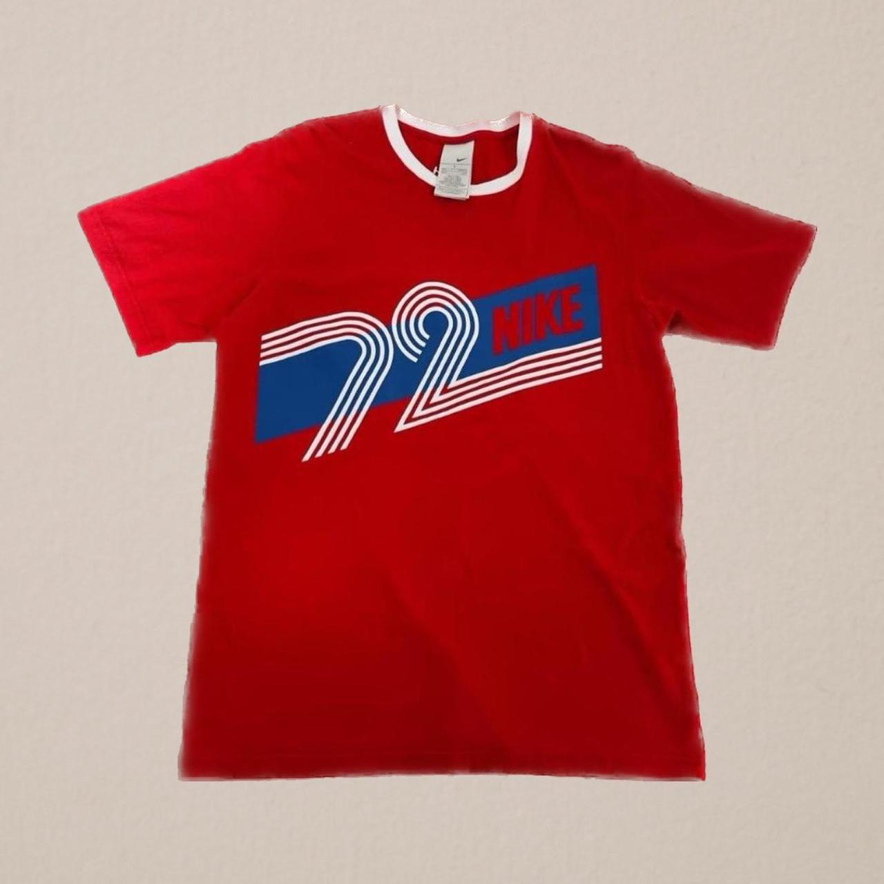 Vintage NIKE 72 early 2000s red t shirt size large... Depop