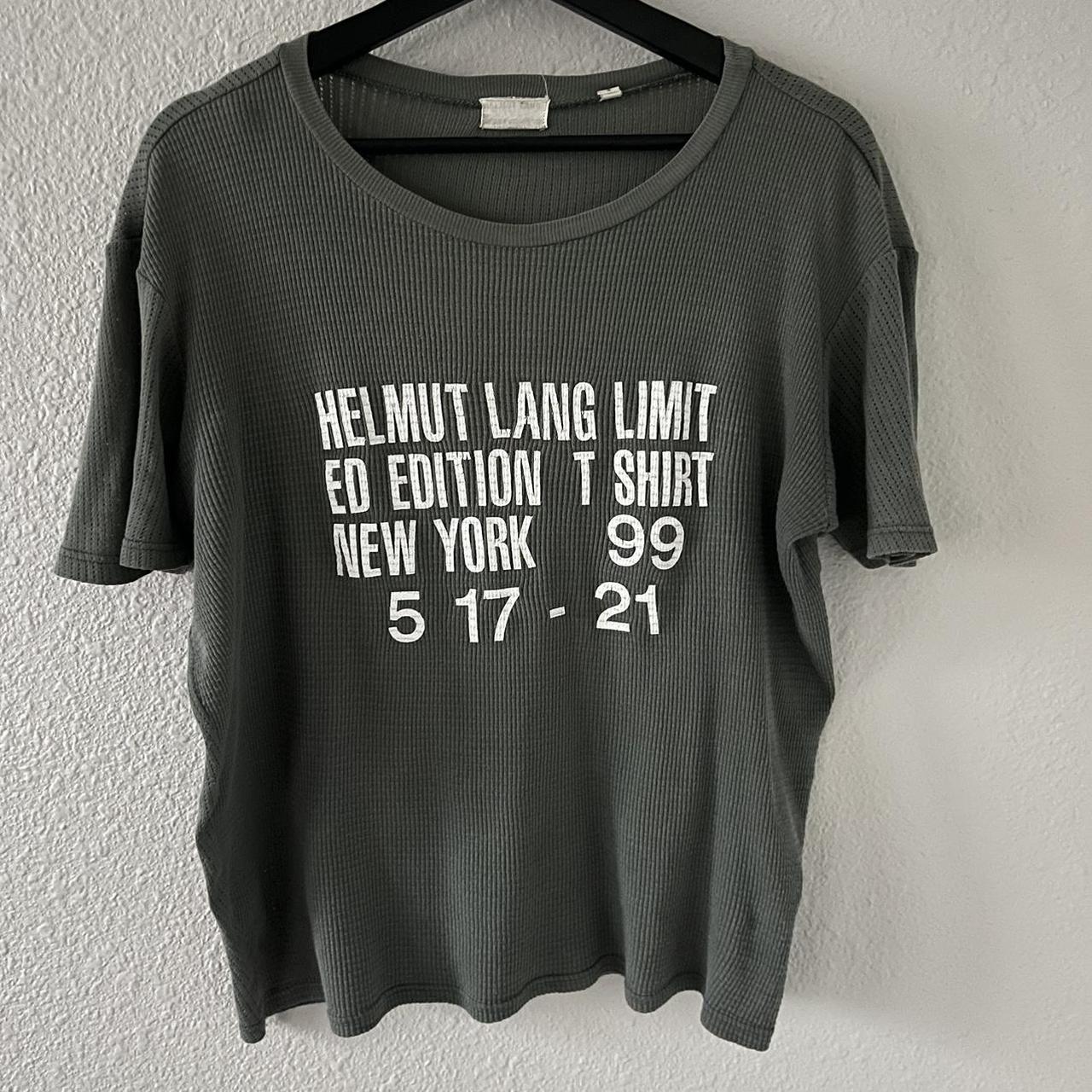 helmut lang 1999 limited edition waffle knit green t...