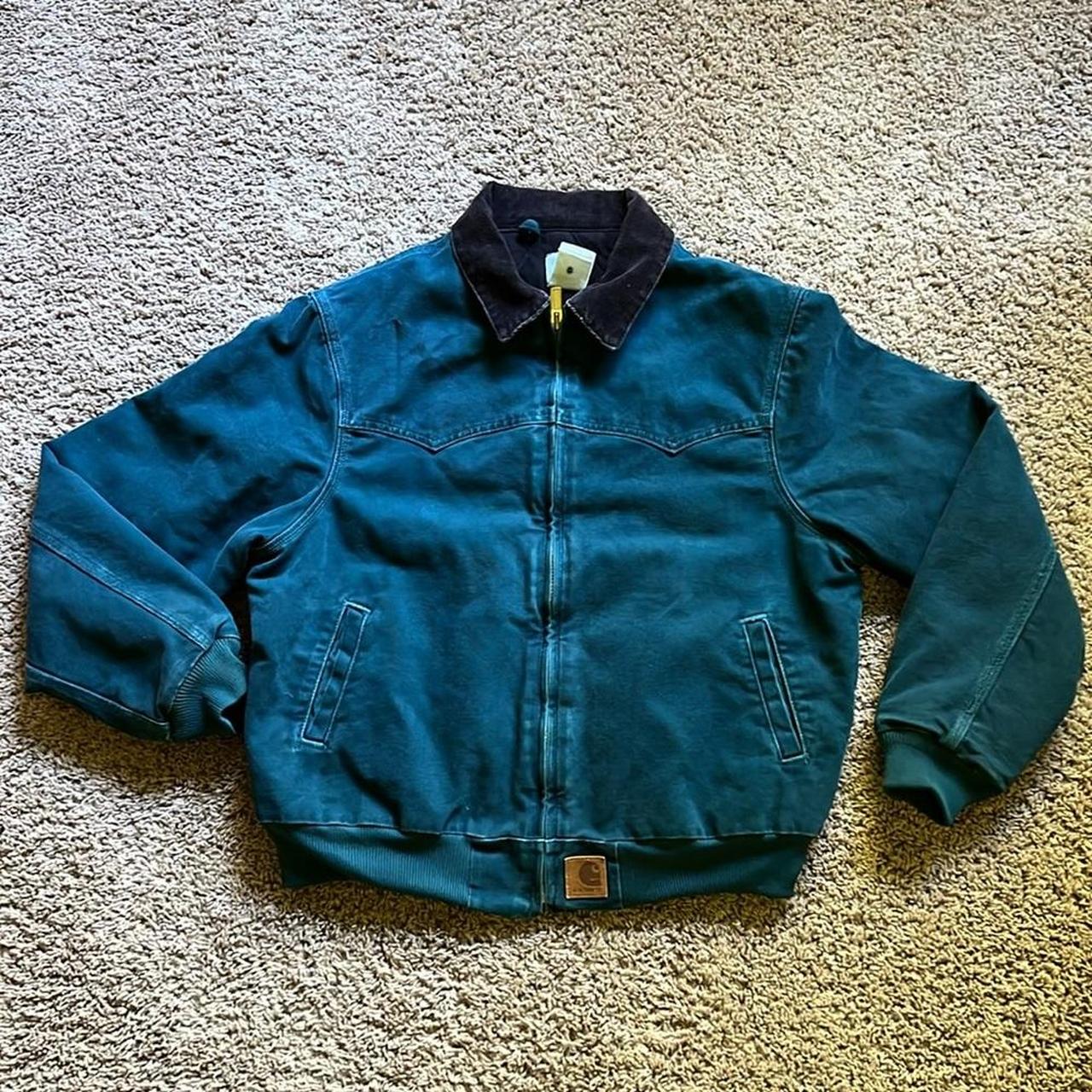 Vintage Teal Santa Fe Carhartt Jacket Size XL... - Depop