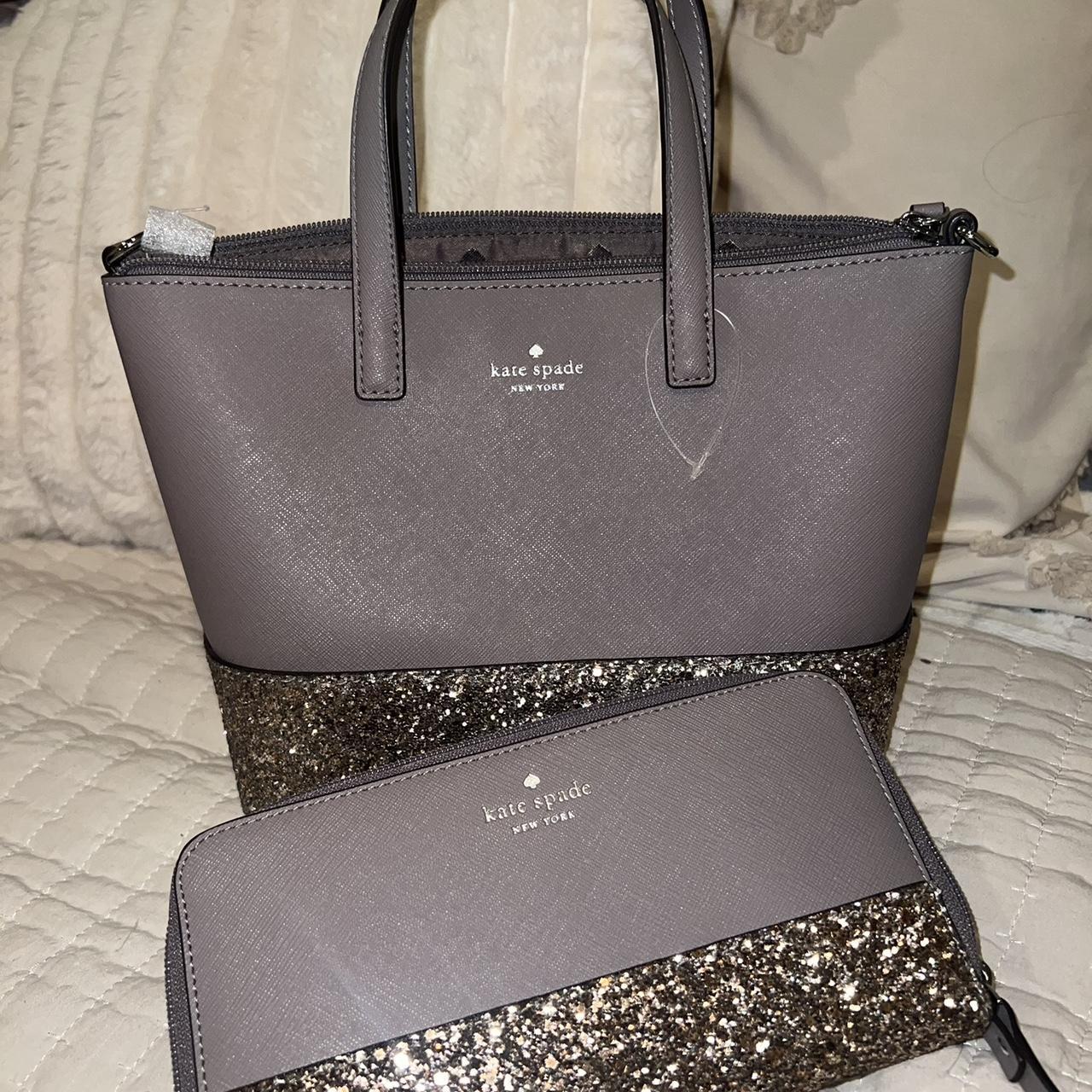 Kate spade silver glitter deals purse