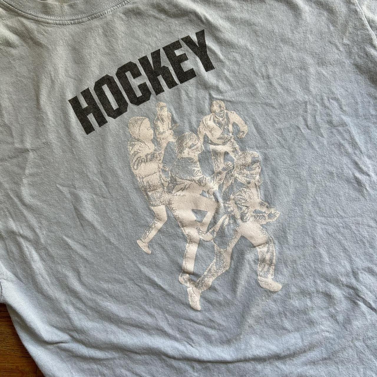 HOCKEY SKATEBOARDS Vandals tee in baby blue. Size | Depop