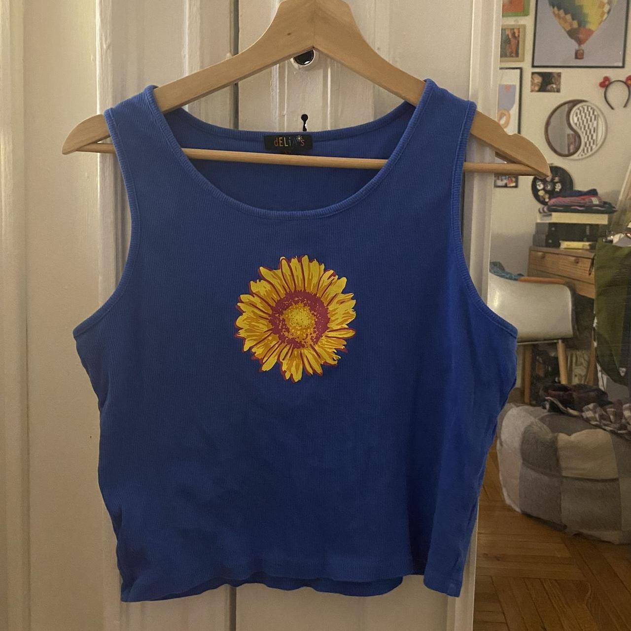 Women's Blue and Yellow Vest | Depop