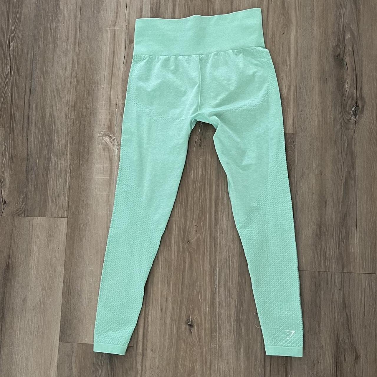 Bright aqua green GYMSHARK leggings - size extra - Depop
