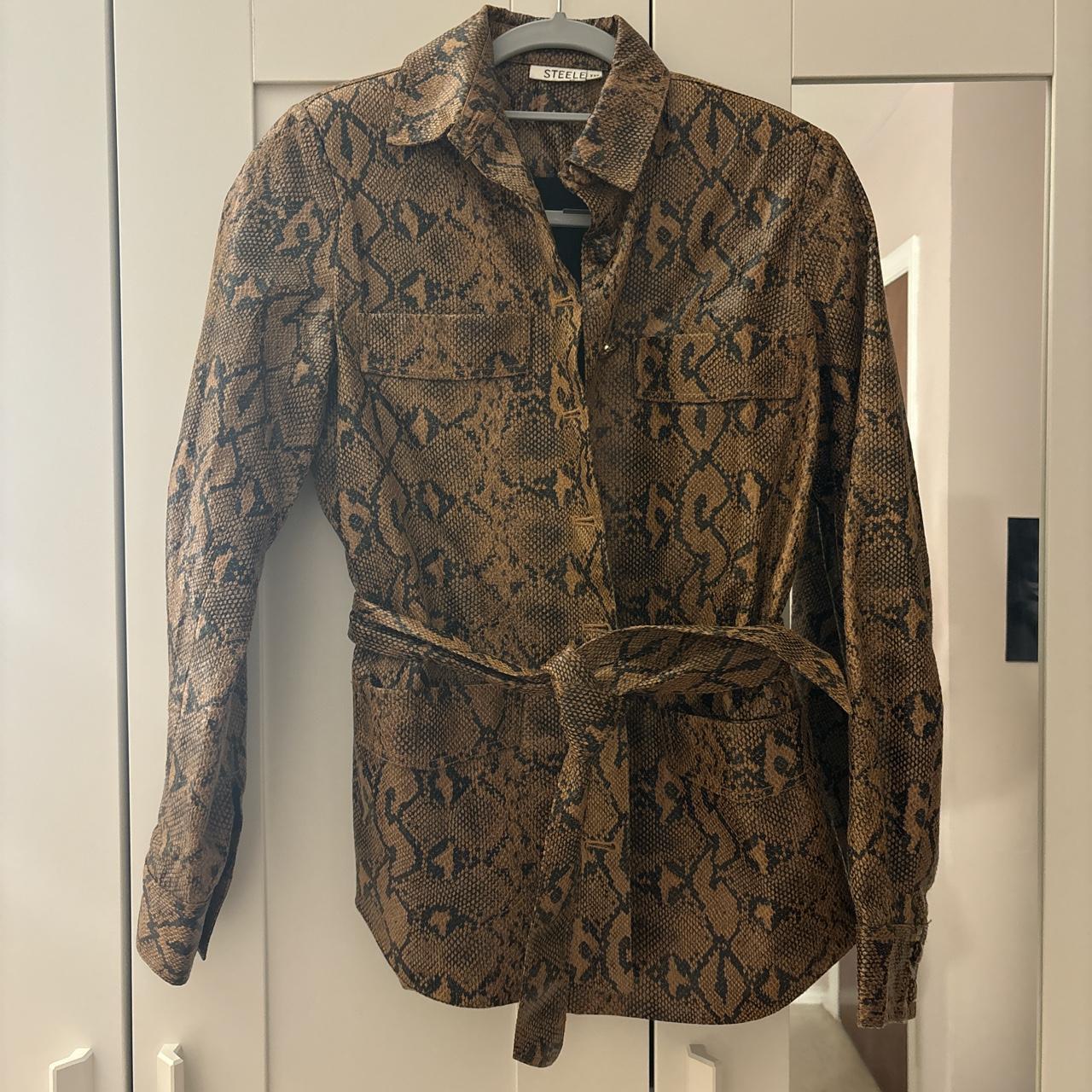 STEELE Snakeskin Shacket Size XXS Shoulder pads on... Depop
