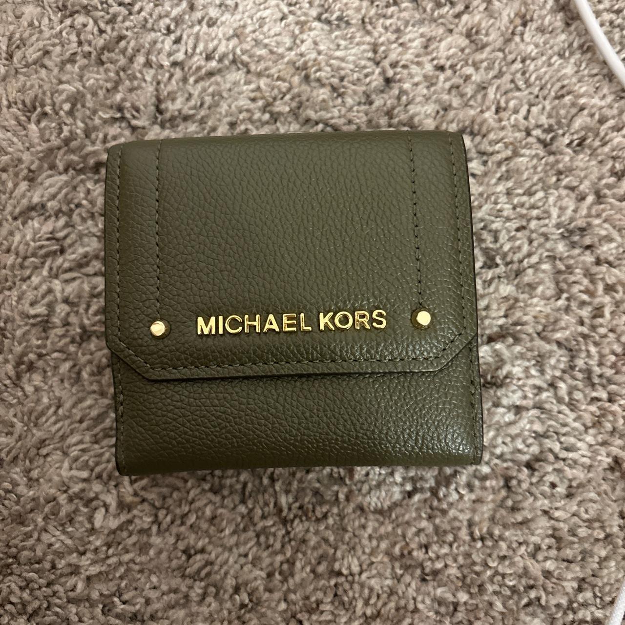 Michael kors olive green wallet best sale