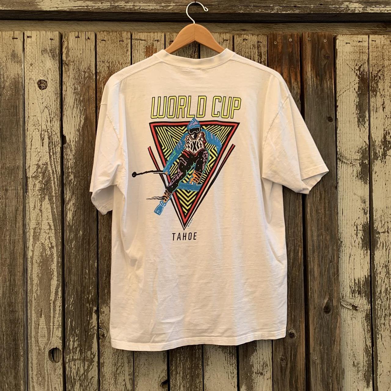 Vintage 80s World Cup Lake Tahoe Ski T-shirt By - Depop