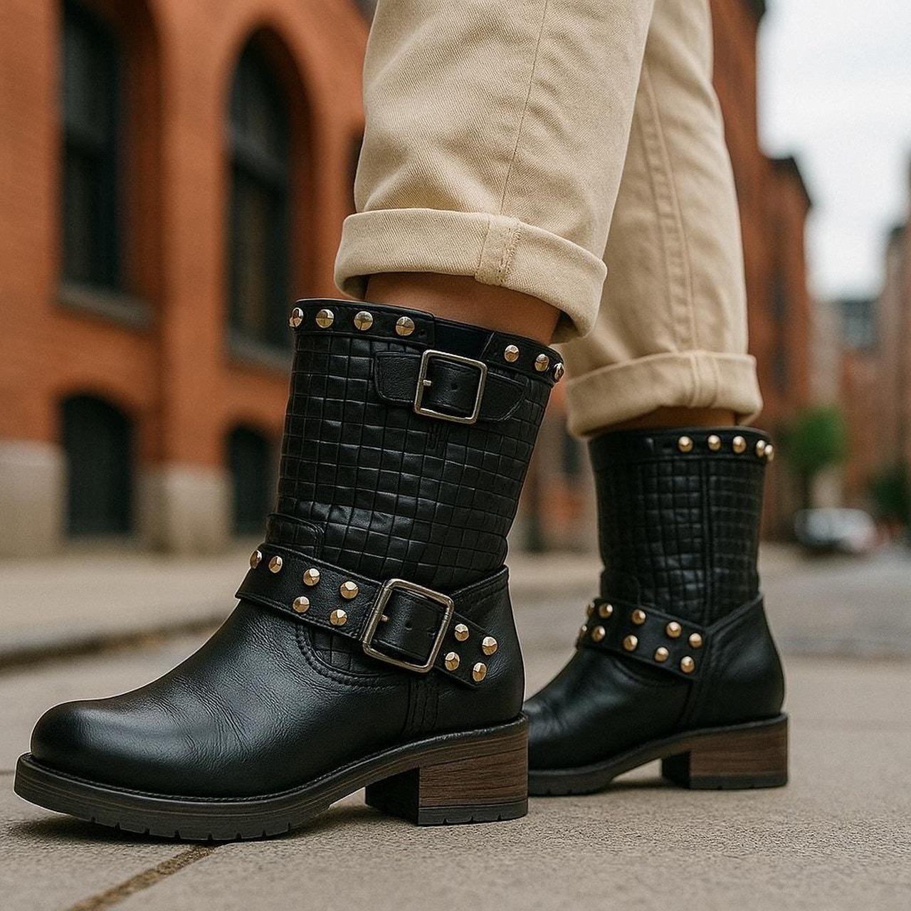 Source Unknown Women's Biker Boots - Black - US 7… - image 1