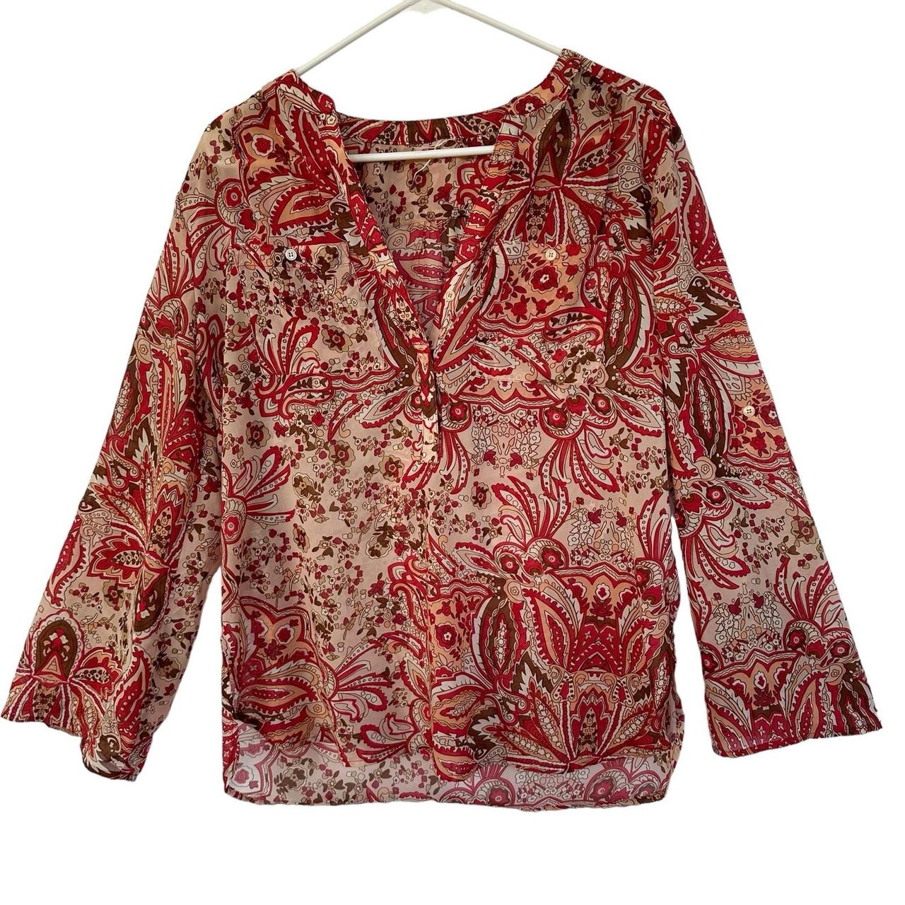 Source Unknown Women's Blouse - Multi/Red - XL – … - image 1