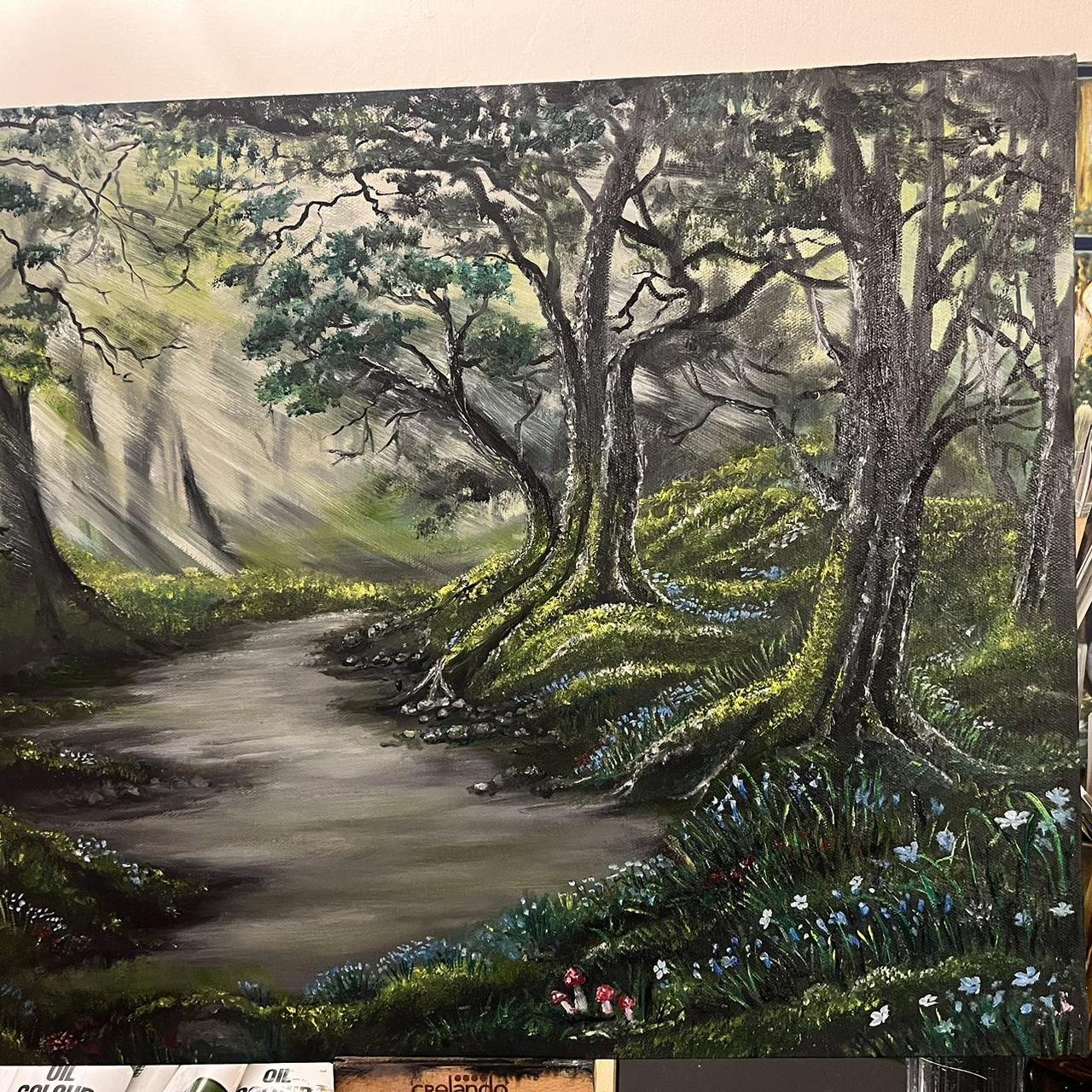 Oil painting Caption “Deep forest... Depop