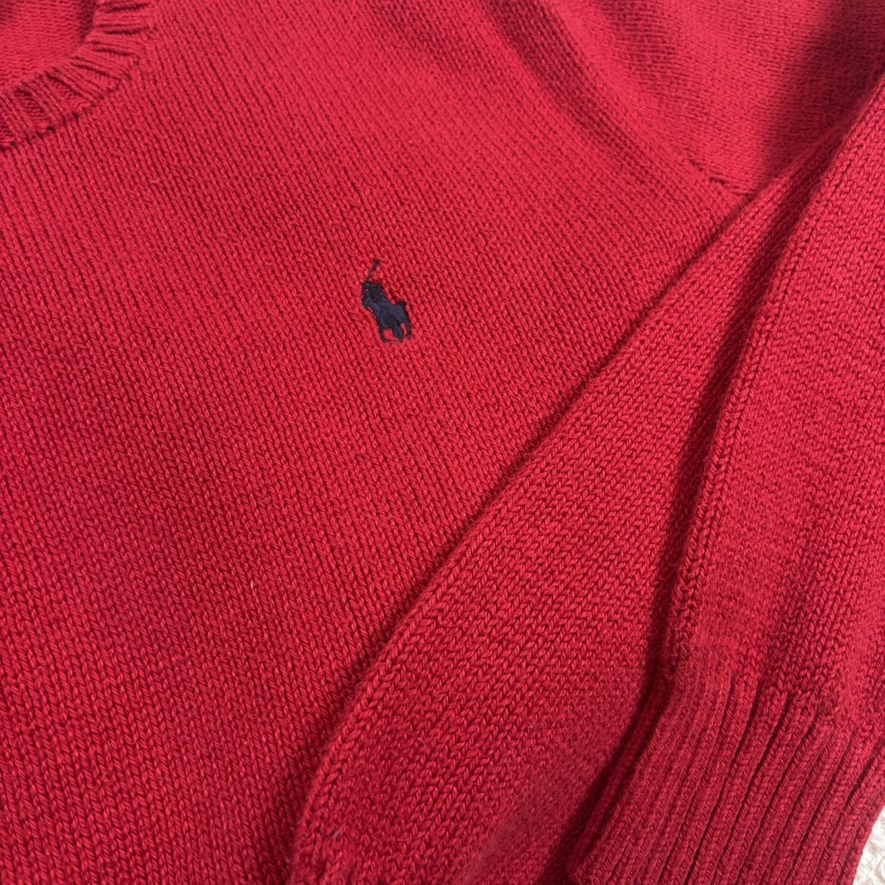 Red Polo Red Ralph Lauren Knit Sweater With Blue Depop