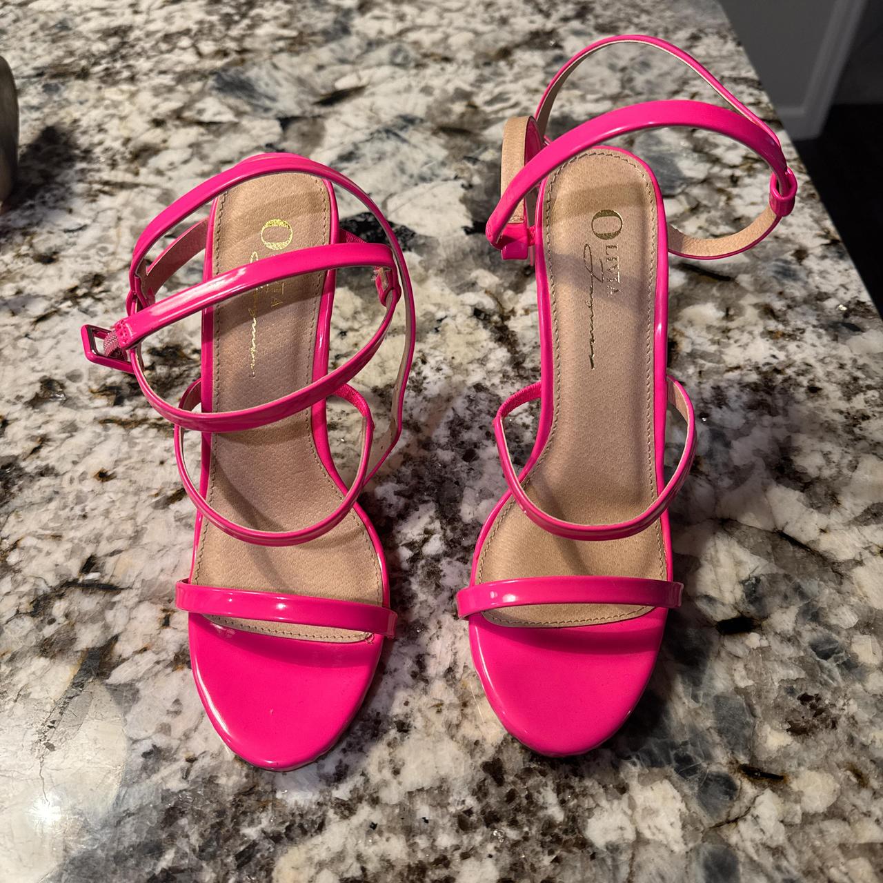 womens pink strappy heels