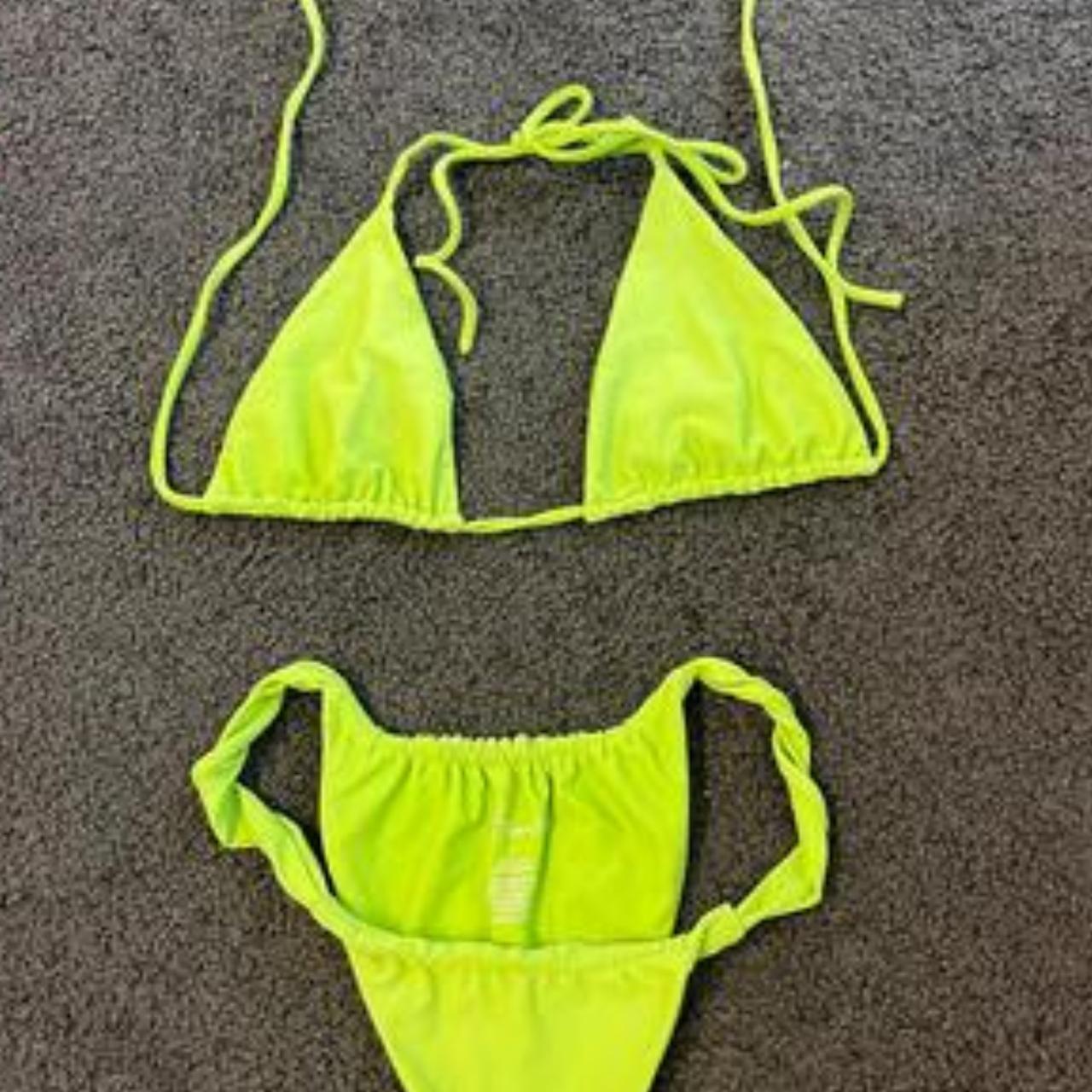 Bamba bikini set lime green both size small, good... Depop