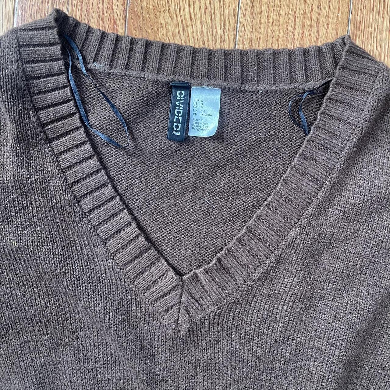 Brown H&M cropped sweater Size small Depop