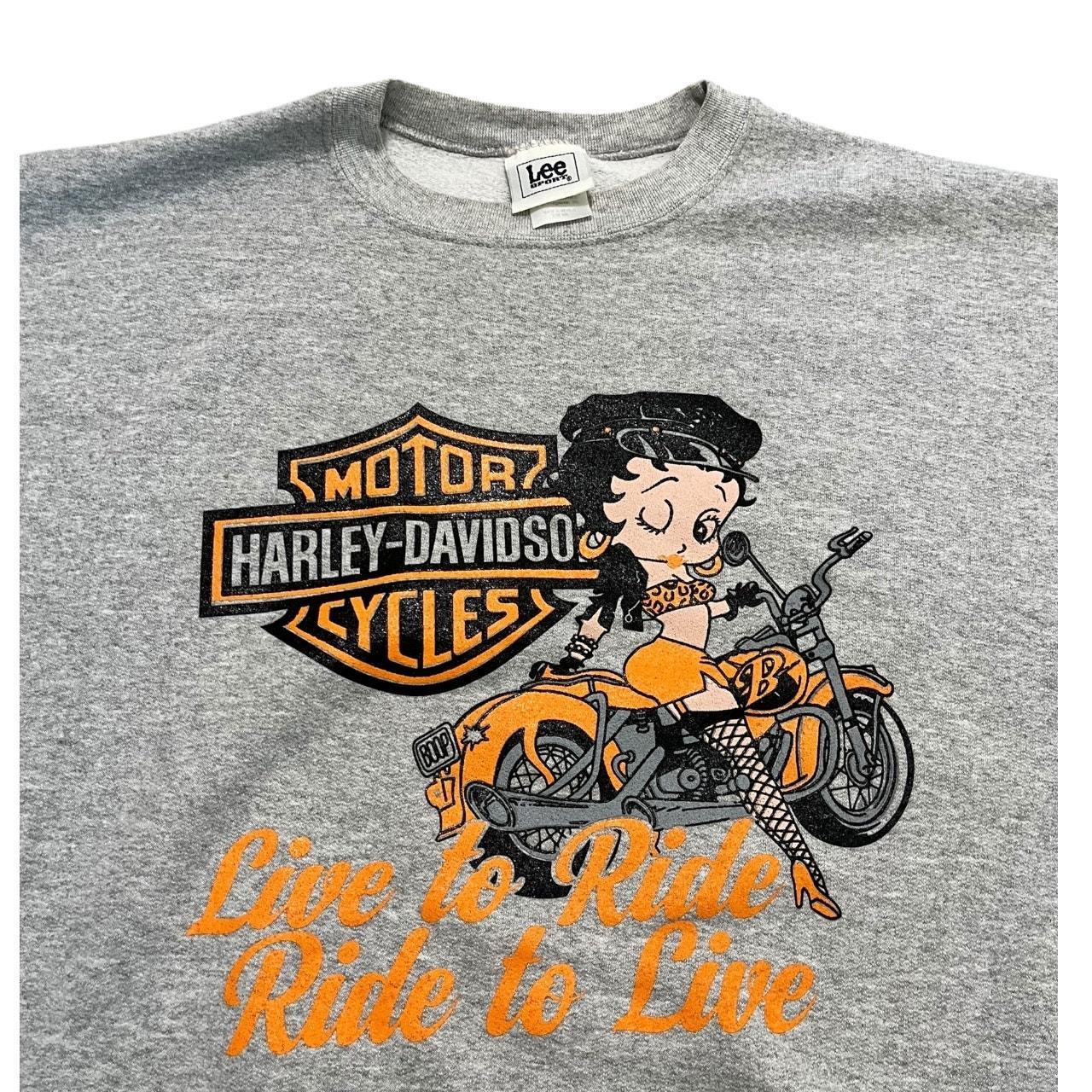 Betty Boop X Harley Davidson 90s Vintage Grey Depop