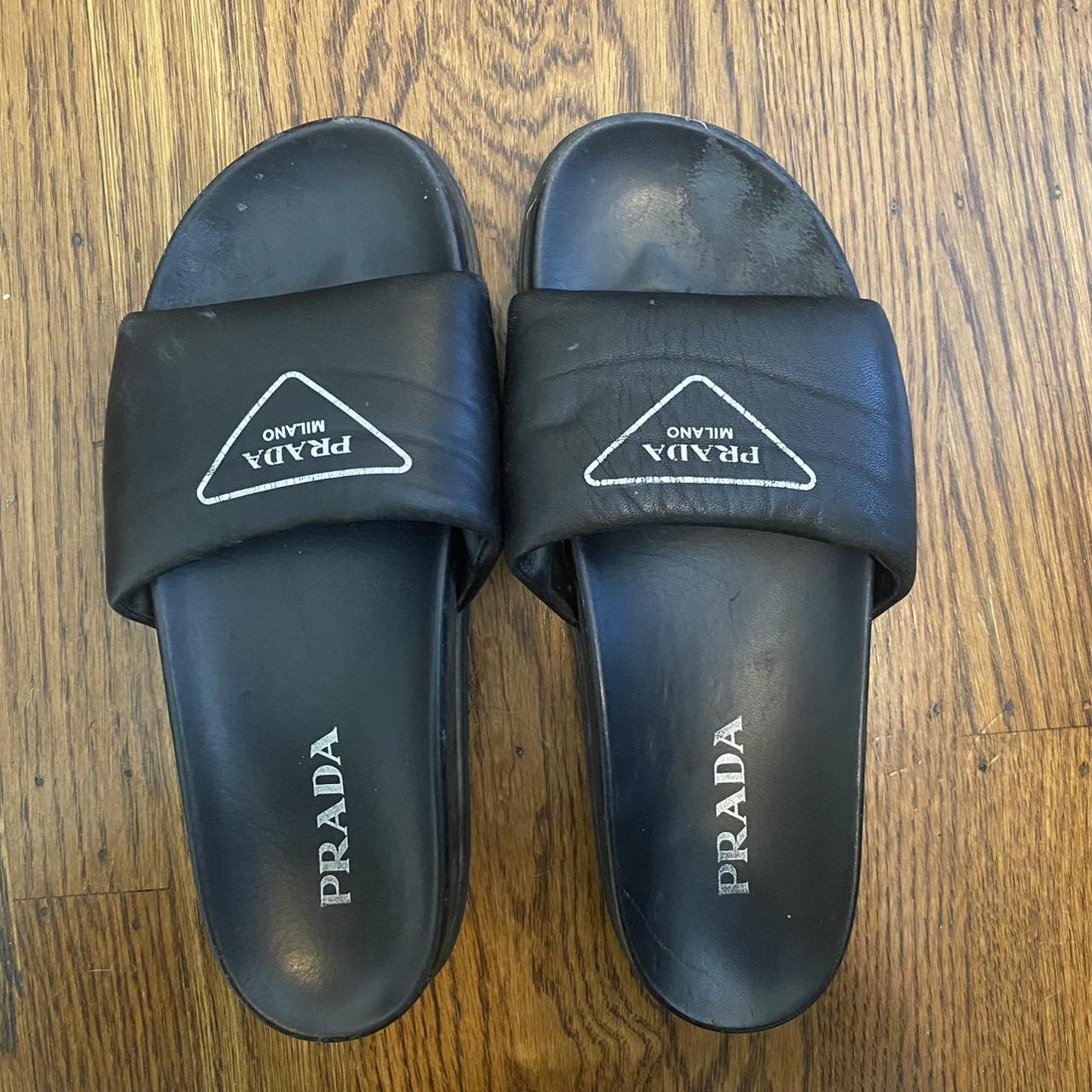 Prada slides. Best fits size 8 or 8.5 Depop