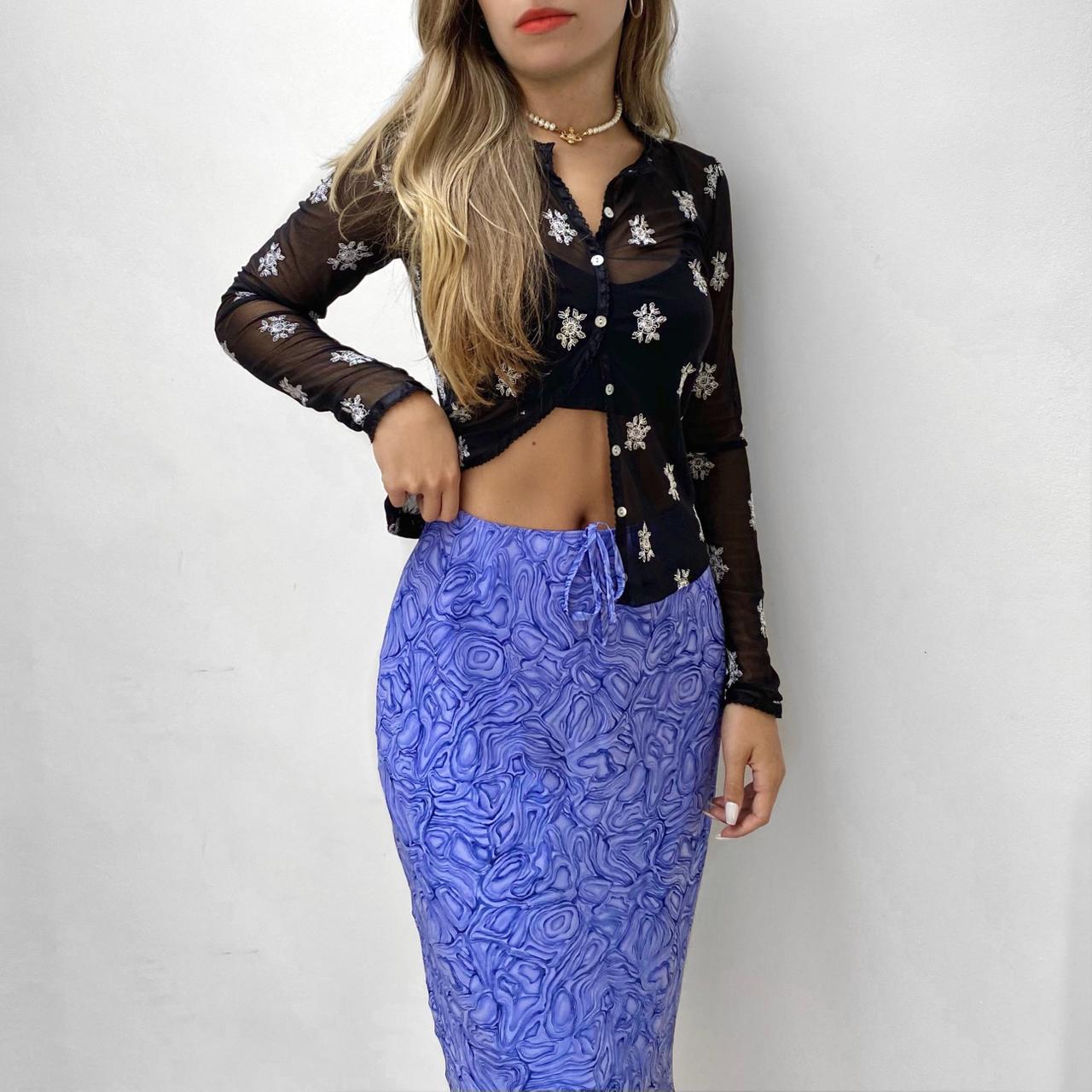 Vintage New Look purple mesh overlay skirt! In