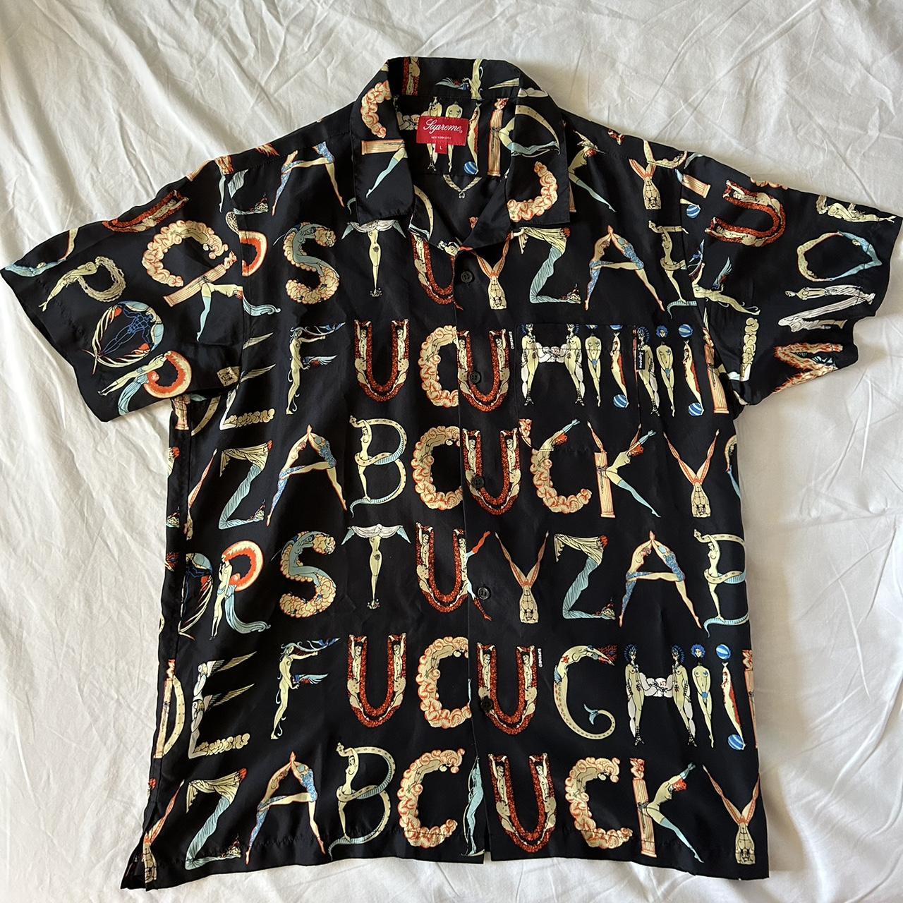 Supreme Alphabet Silk Shirt Orange お待たせ! メンズ