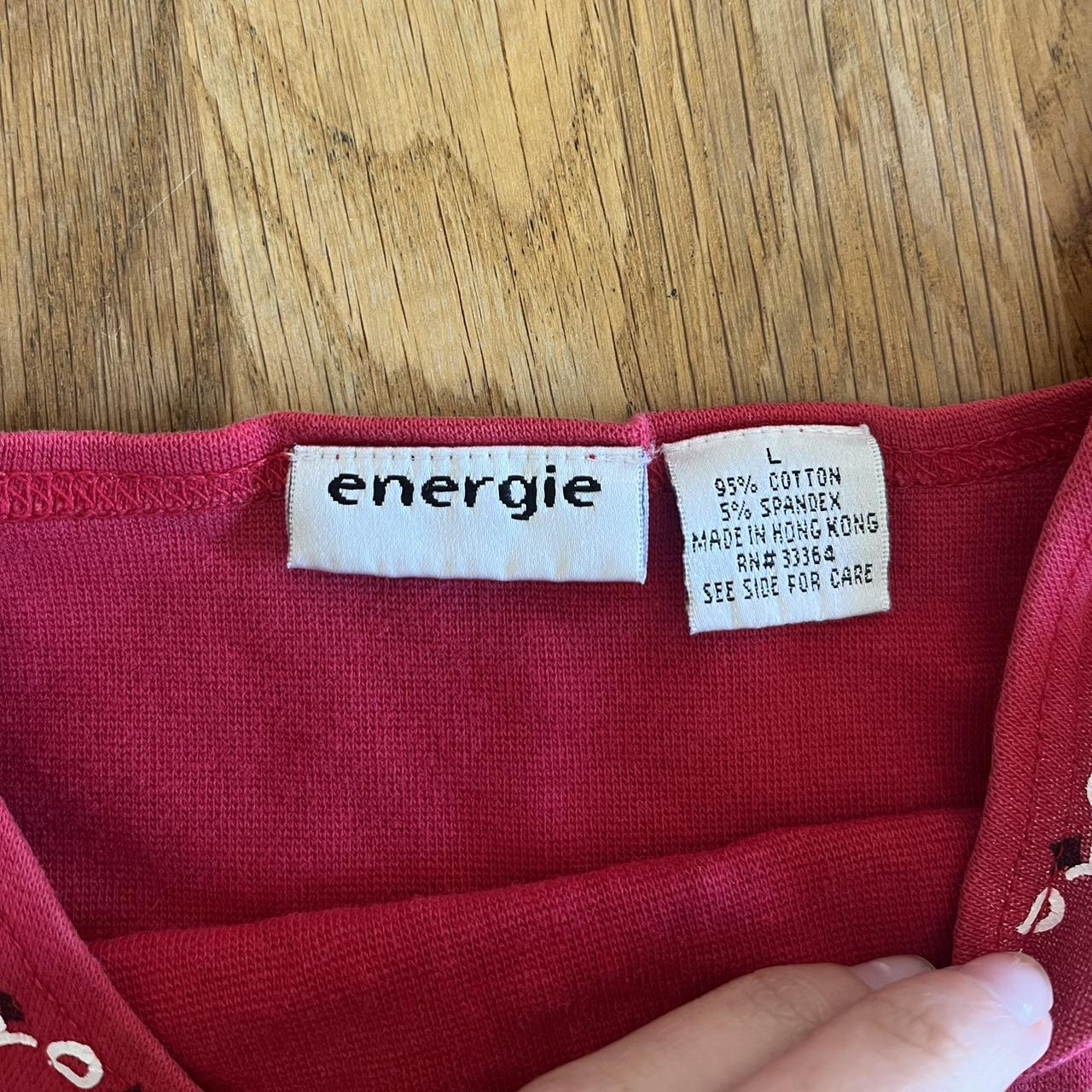 Vintage Energie Red Bandana top Tag says L, but I’m... Depop