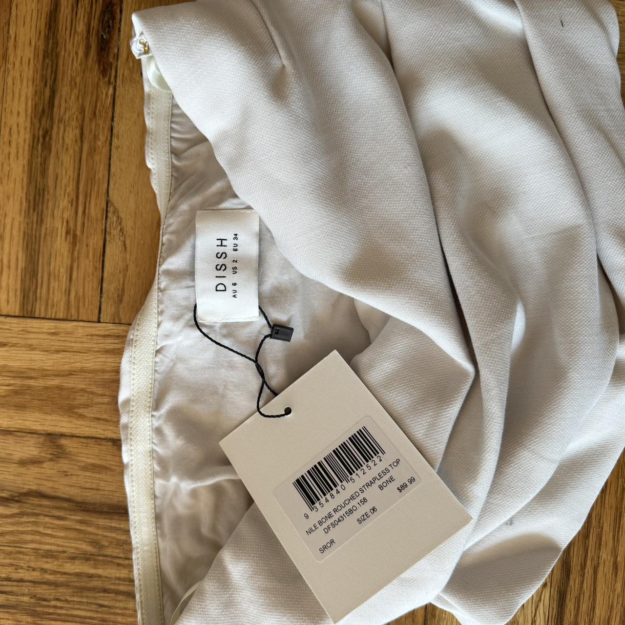 Dissh Nile Bone Rouched Strapless Top Size US... Depop
