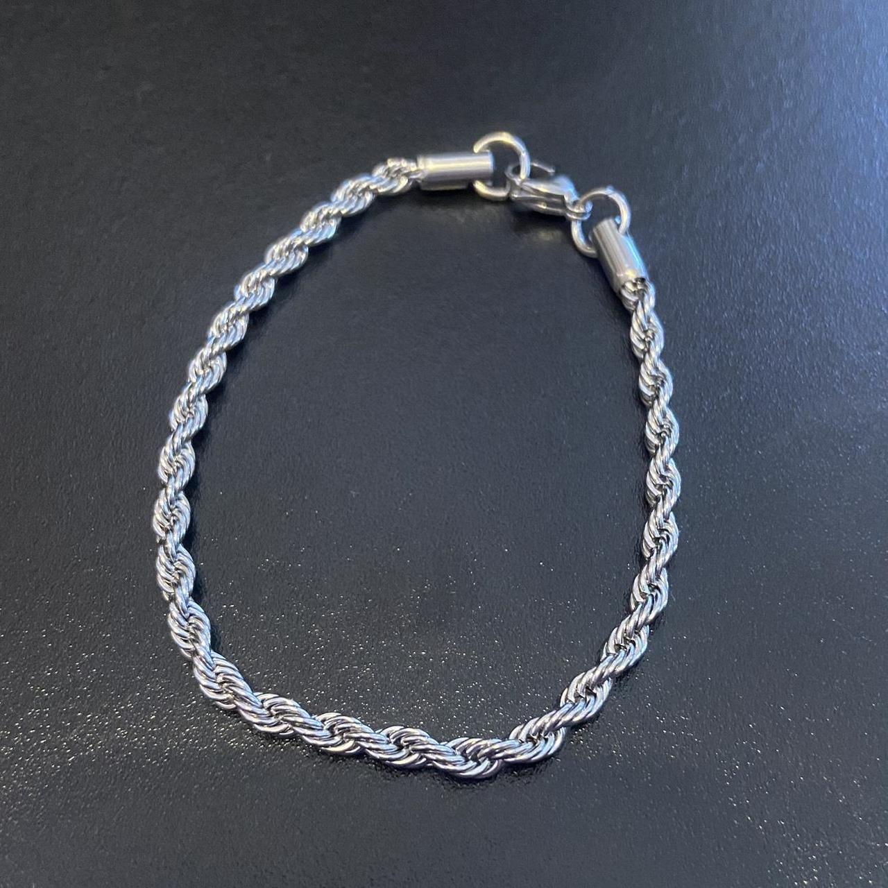 Silver rope chain bracelet #streetwear #jewelry... - Depop