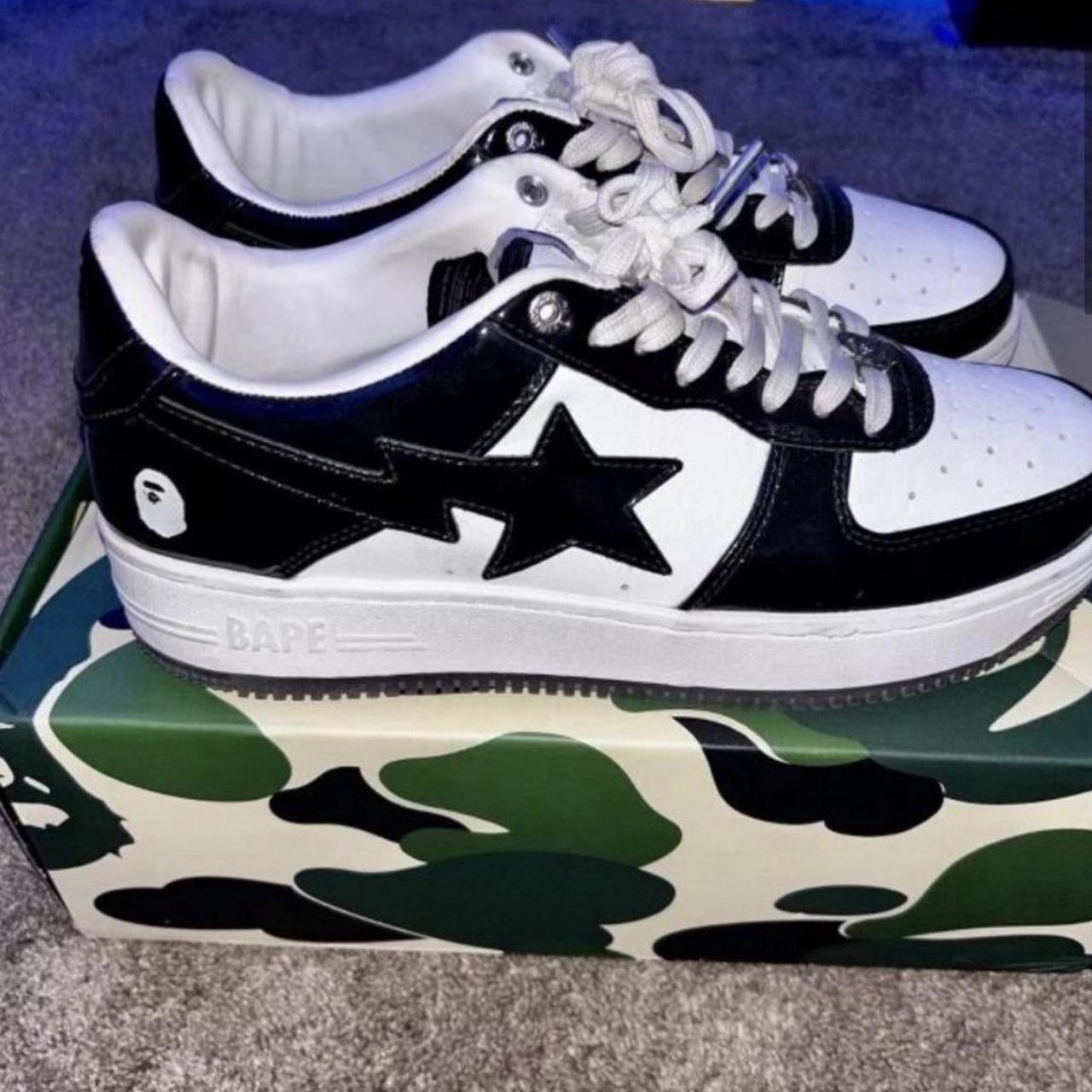 Black and white Bapestas Same day shipping Send... | Depop