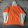 Antigua men's vintage preloved orange and white sportswear skater y2_k hoodie