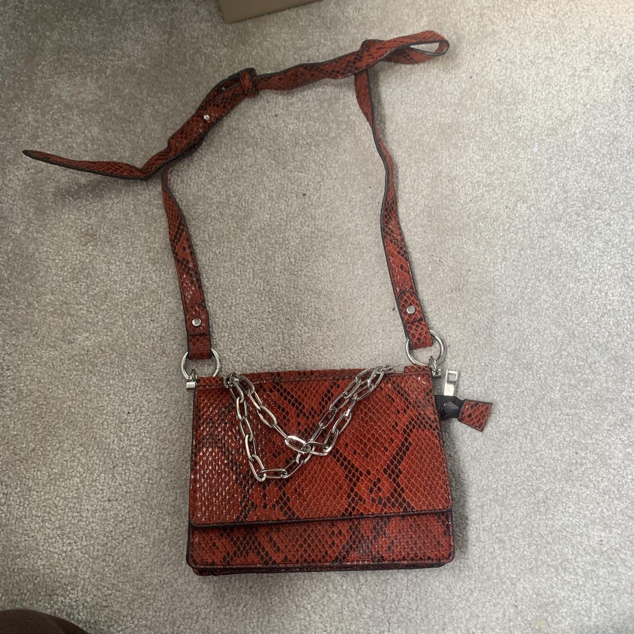 Topshop red snakeskin bag sale