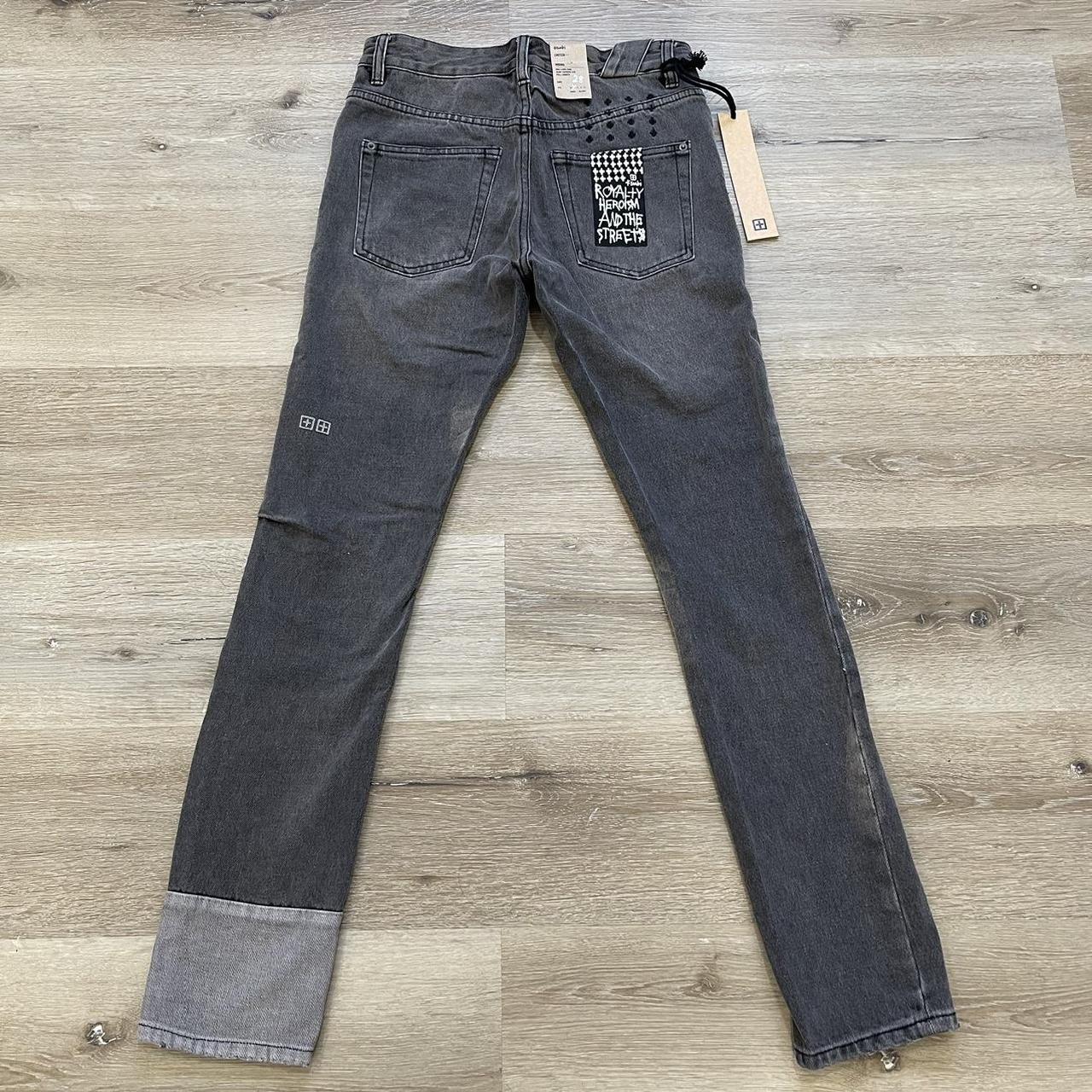 Ksubi black distressed slim straight jeans Faded... Depop